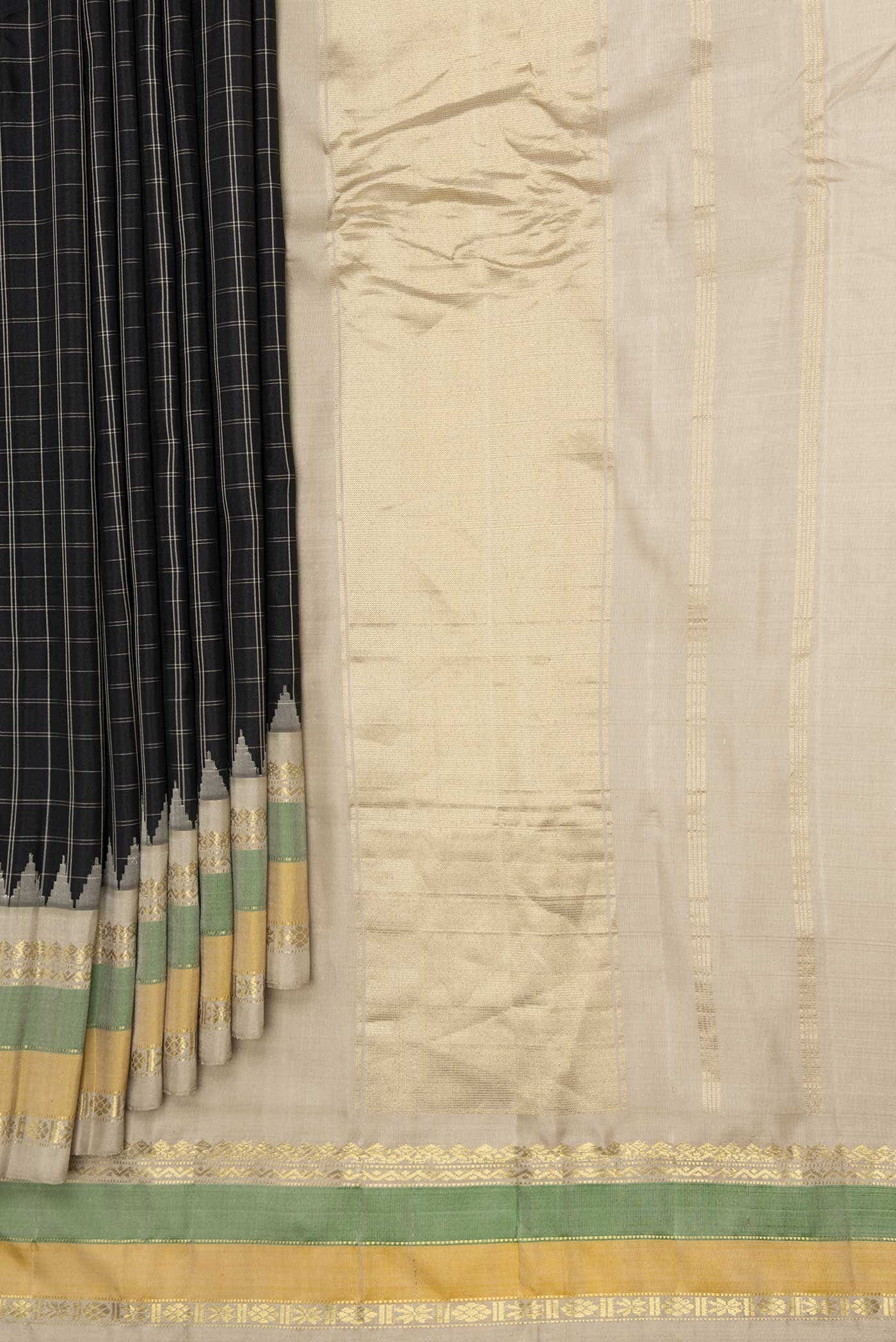 Black Gadwal Silk Saree