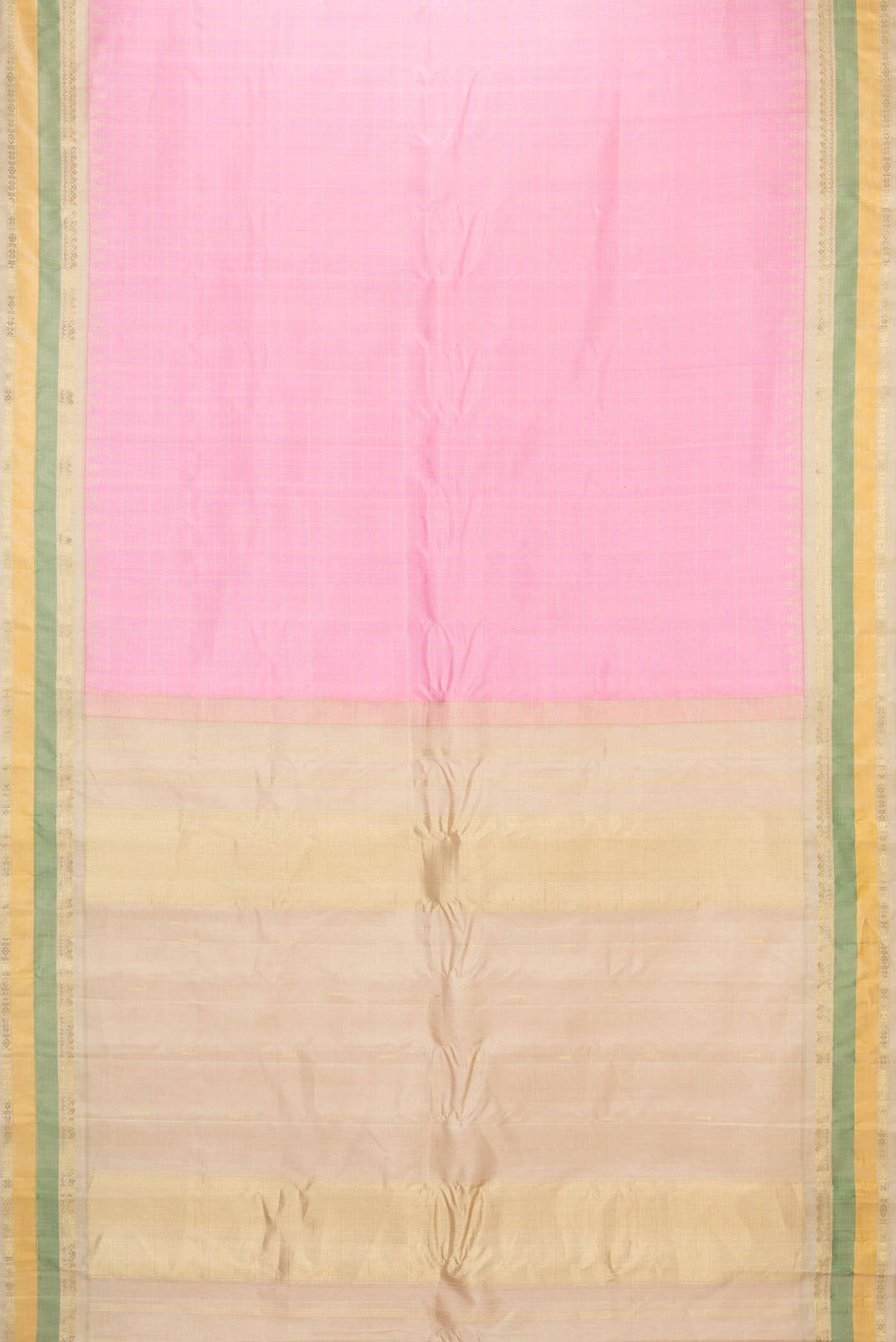 Pink Dual Tone Gadwal Silk Saree