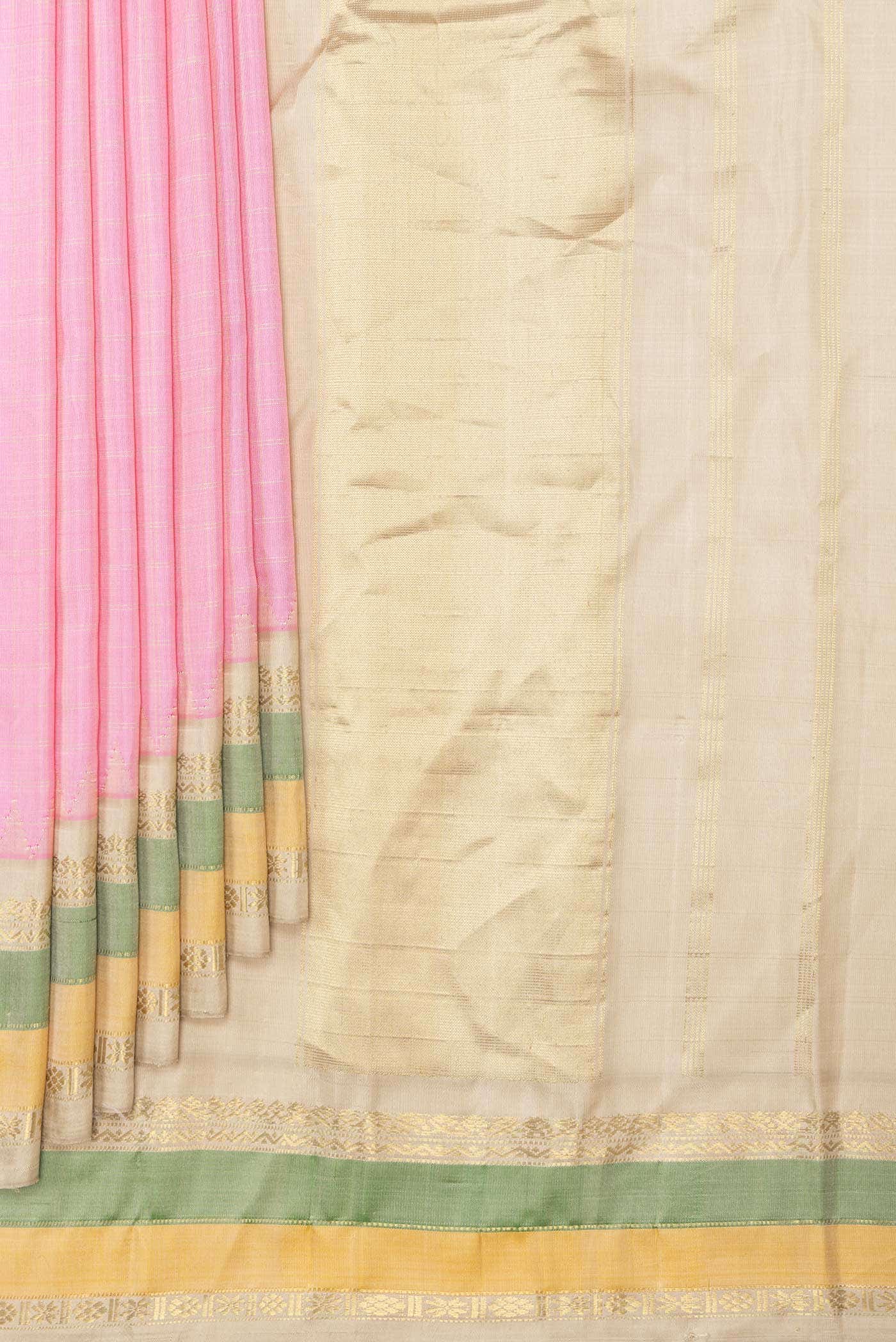 Pink Dual Tone Gadwal Silk Saree