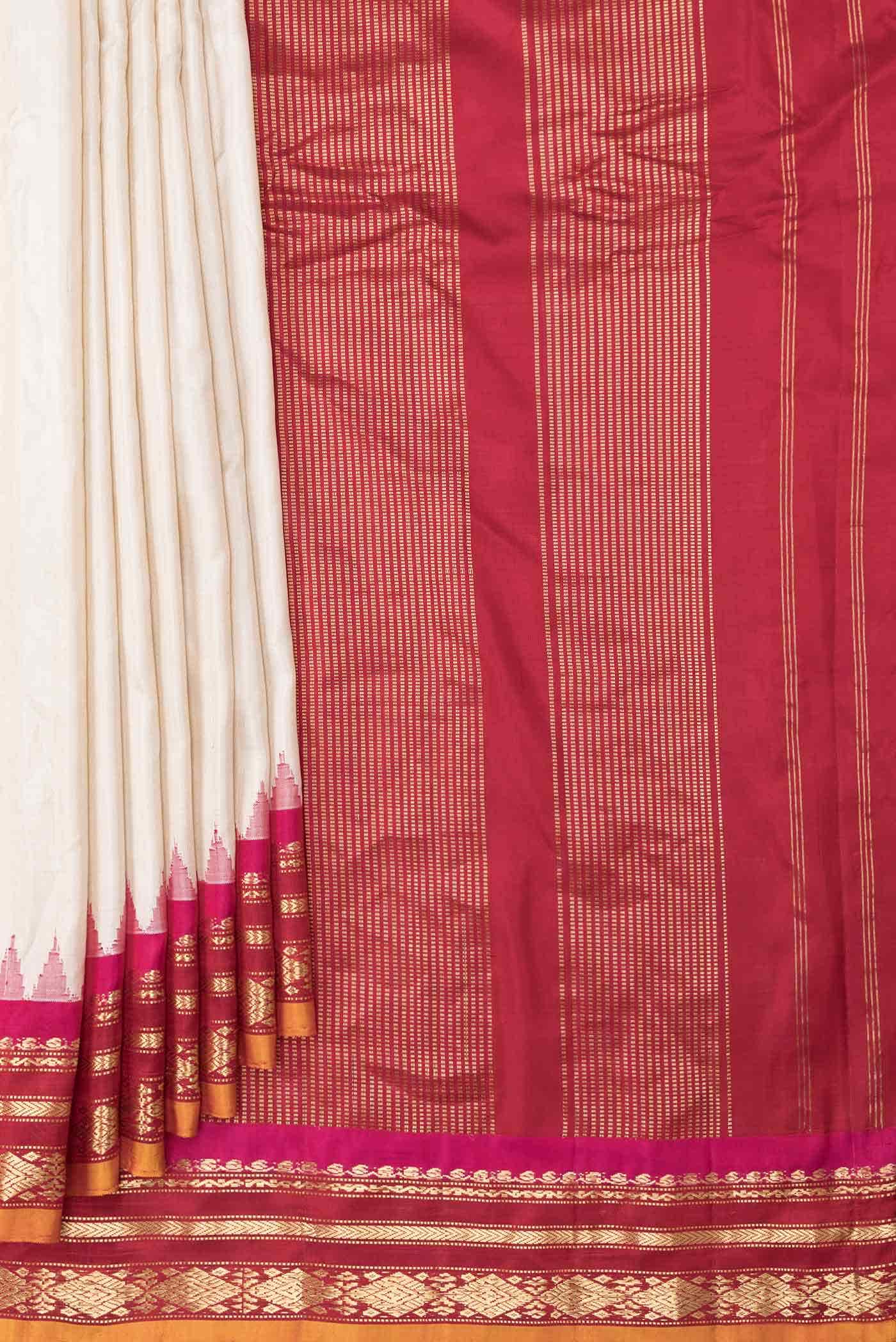 Sandal Dual Tone Gadwal Silk Saree
