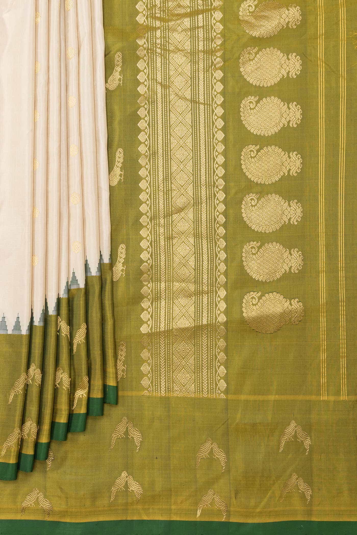 Beige Dual Tone Gadwal Silk Saree