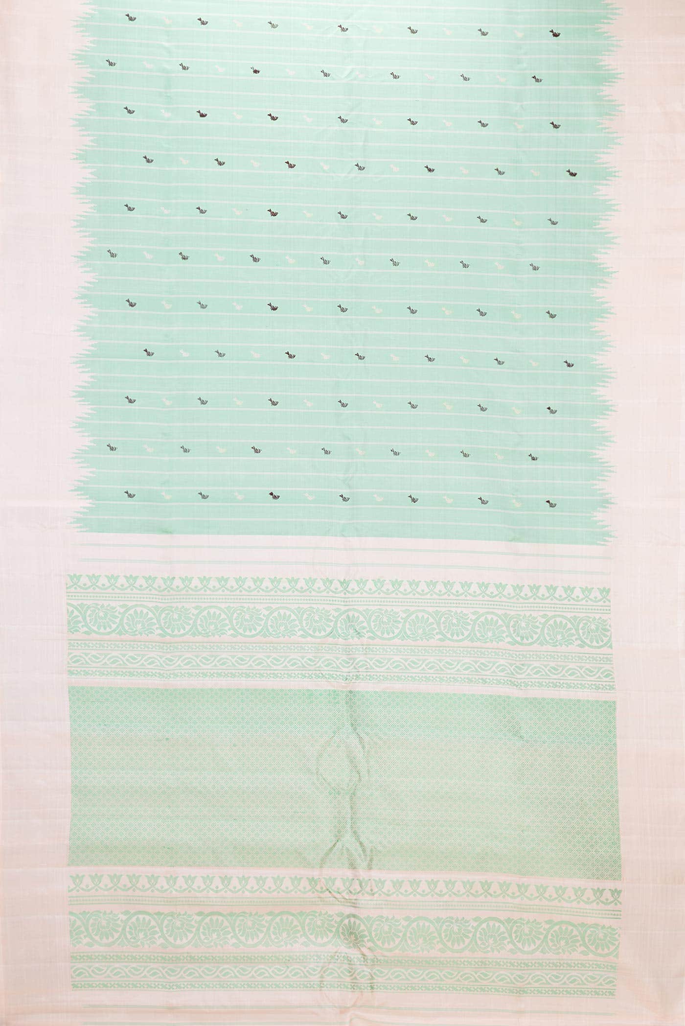 Sea Green Gadwal Silk Saree