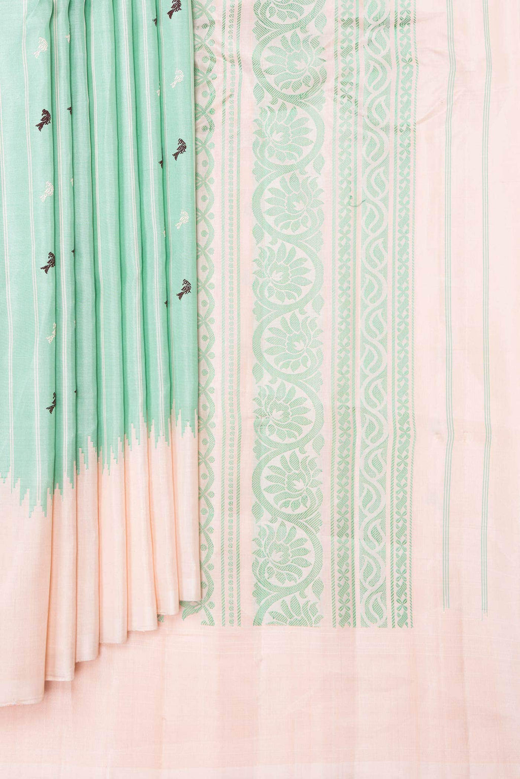 Sea Green Gadwal Silk Saree