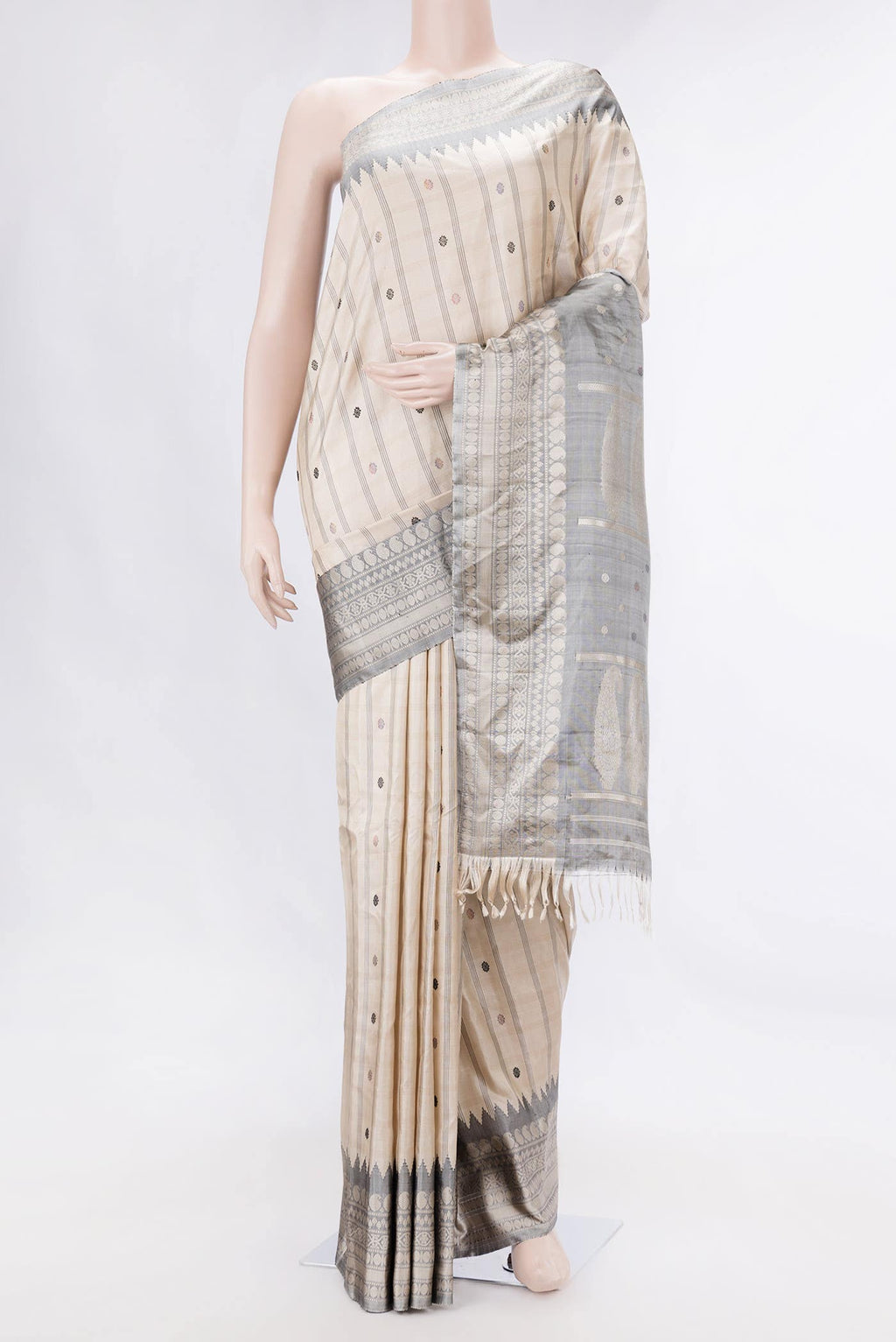 Sandal Dual Tone Gadwal Silk Saree