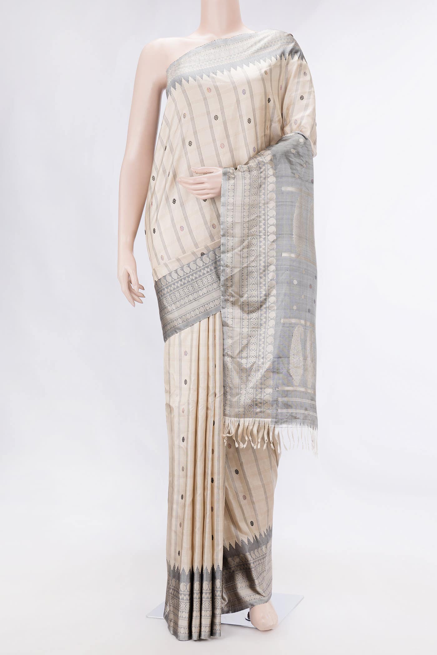 Sandal Dual Tone Gadwal Silk Saree