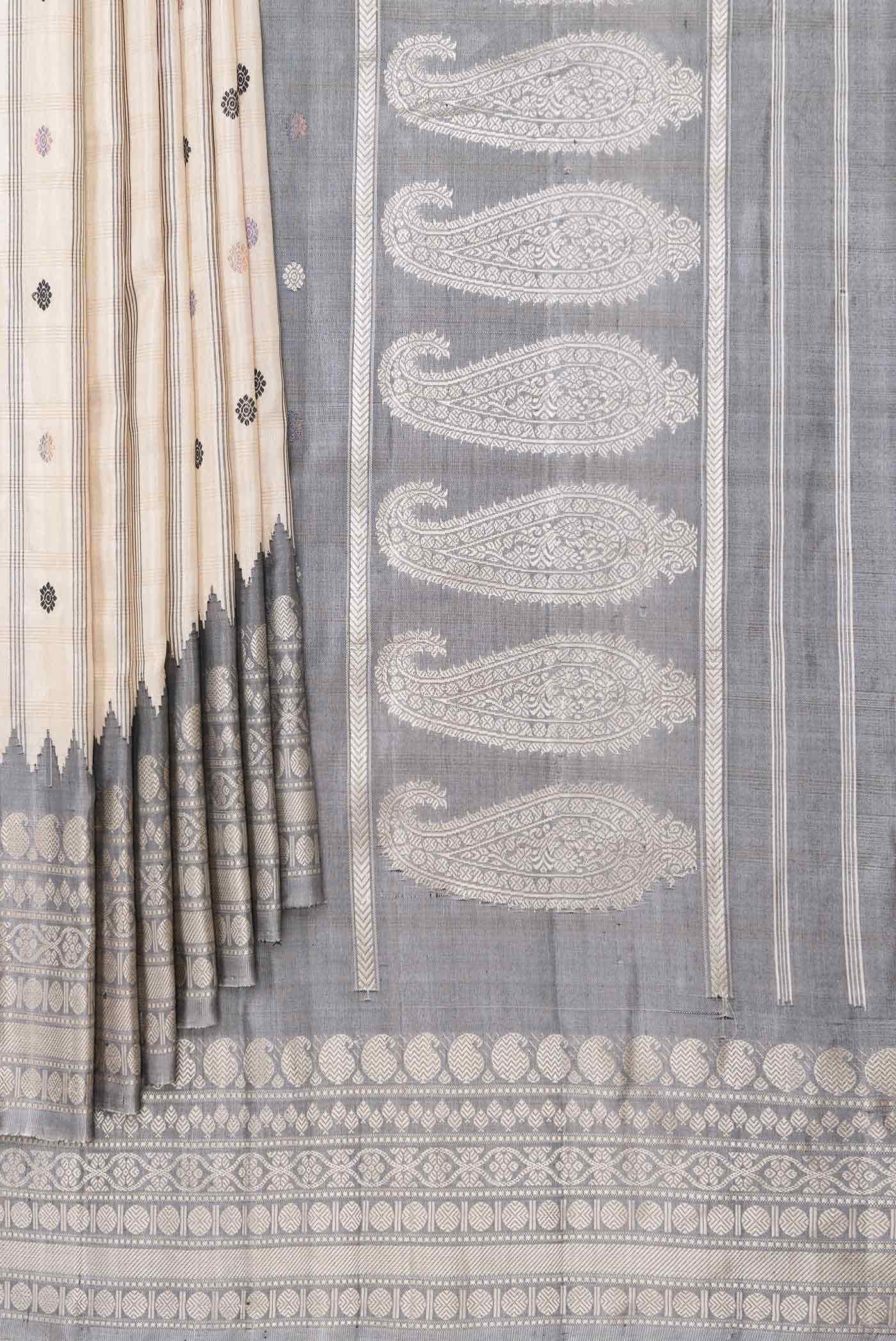 Sandal Dual Tone Gadwal Silk Saree