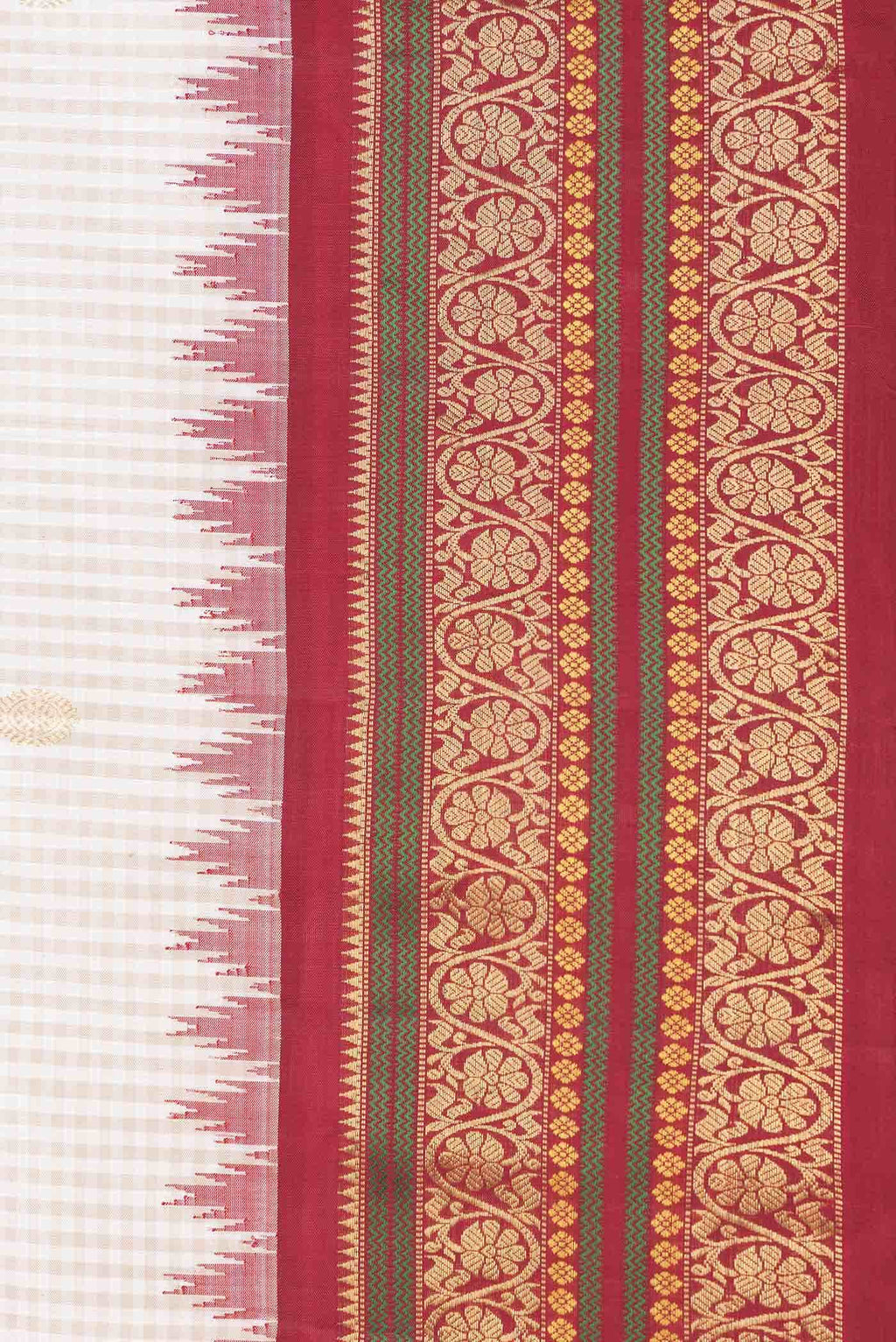 Beige Dual Tone Gadwal Silk Saree