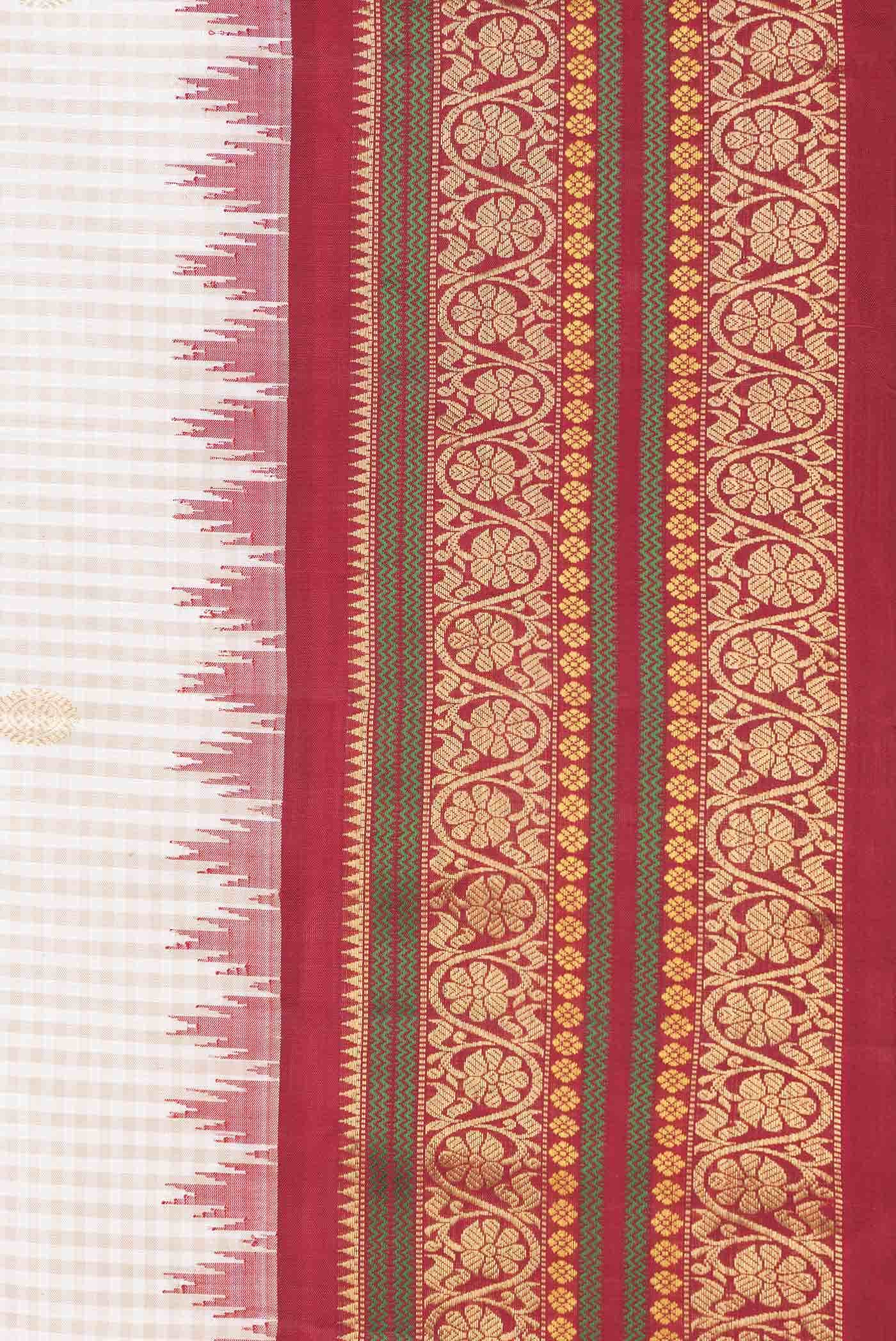 Beige Dual Tone Gadwal Silk Saree