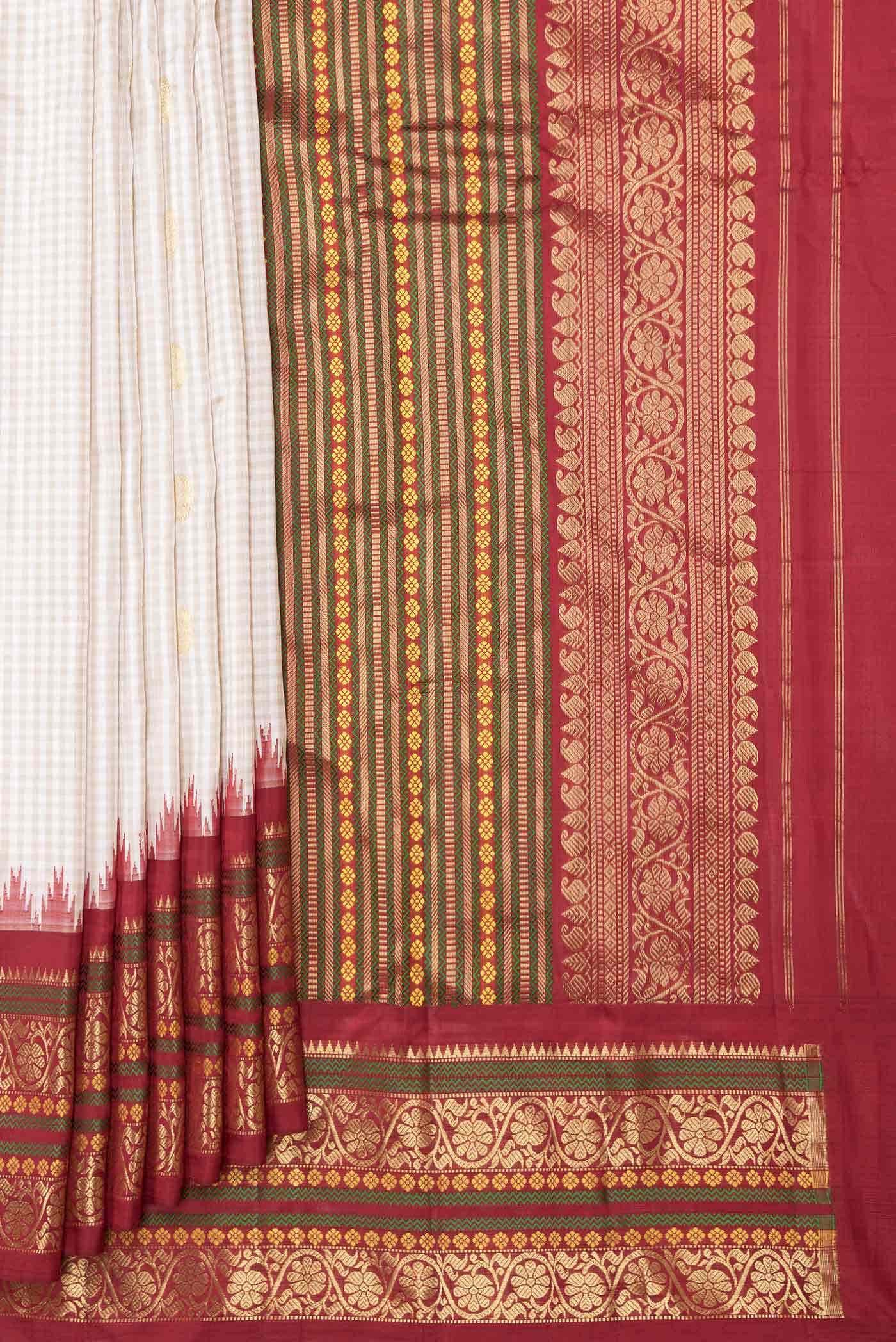 Beige Dual Tone Gadwal Silk Saree