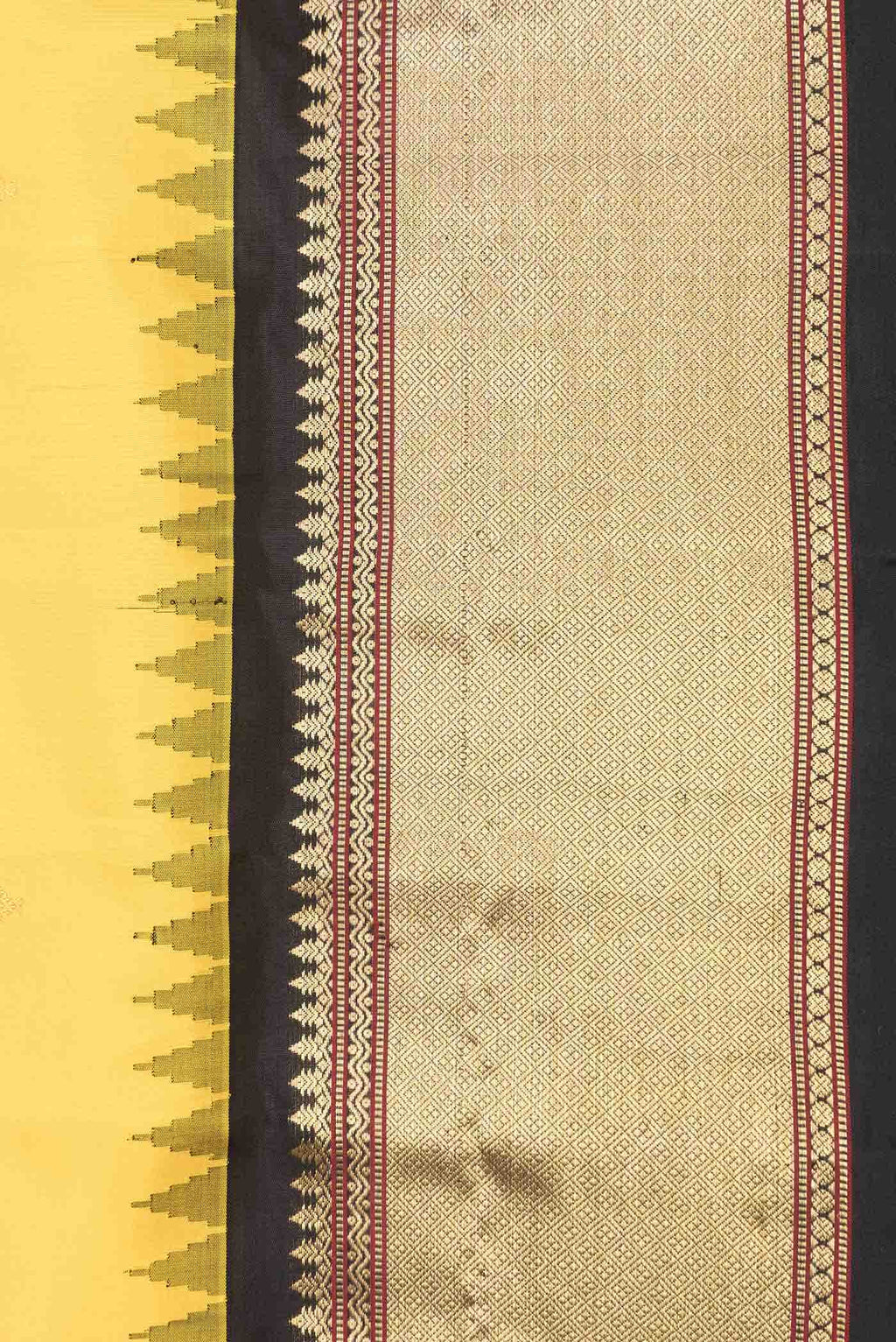 Yellow Dual Tone Gadwal Silk Saree