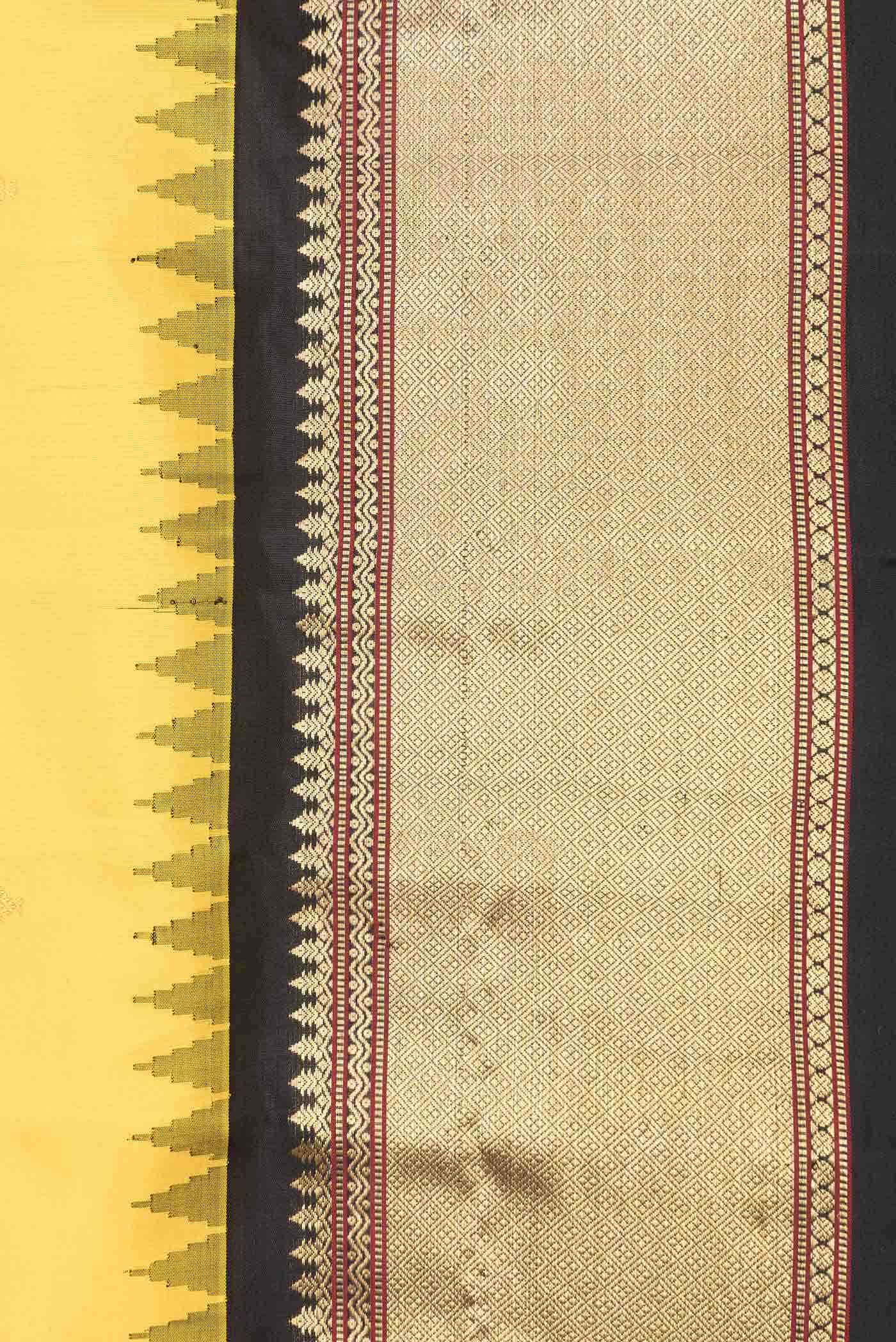 Yellow Dual Tone Gadwal Silk Saree