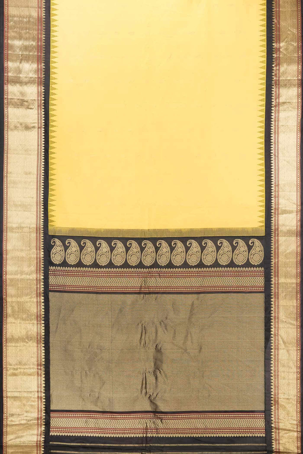 Yellow Dual Tone Gadwal Silk Saree