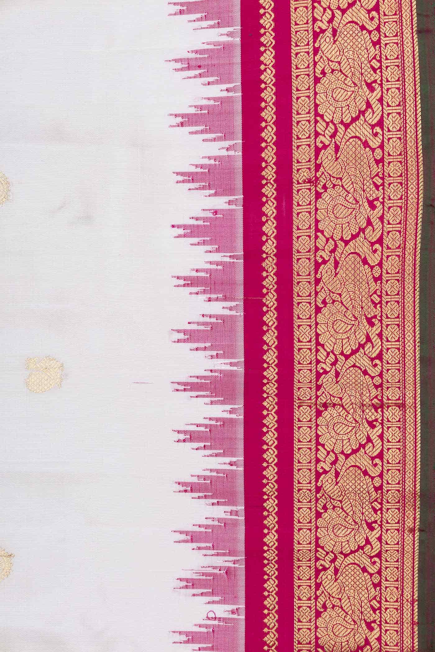 Off White Gadwal Silk Saree