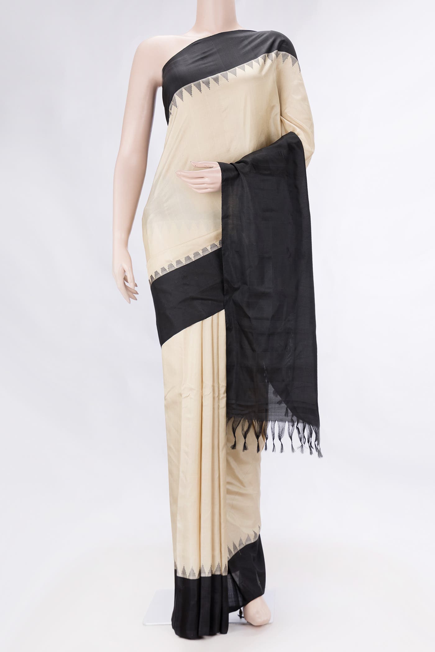 Beige Dual Tone Gadwal Silk Saree