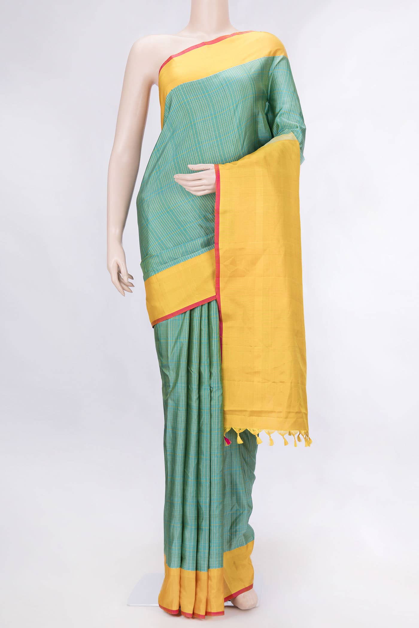 Sea Green Gadwal Silk Saree
