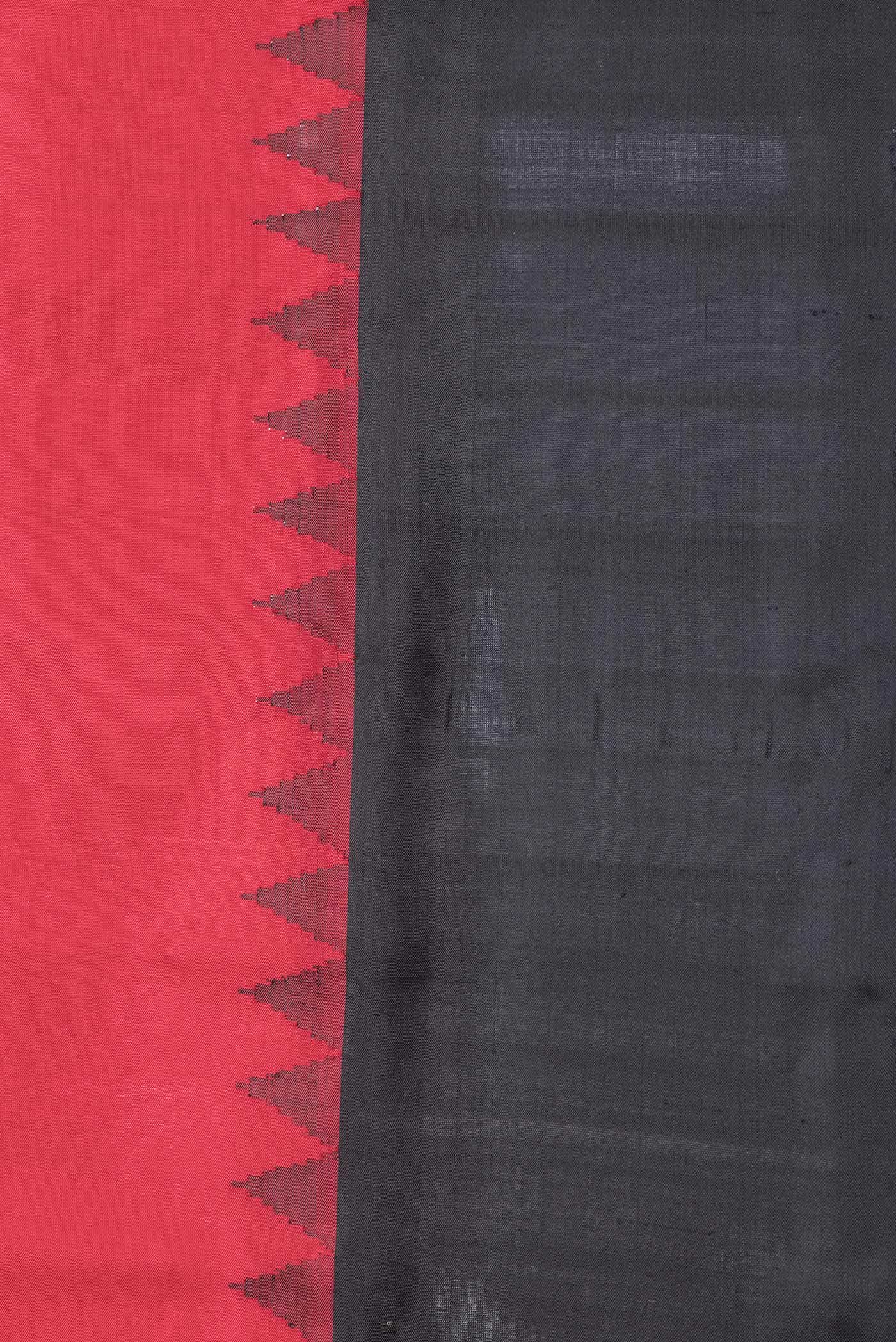 Red Dual Tone Gadwal Silk Saree