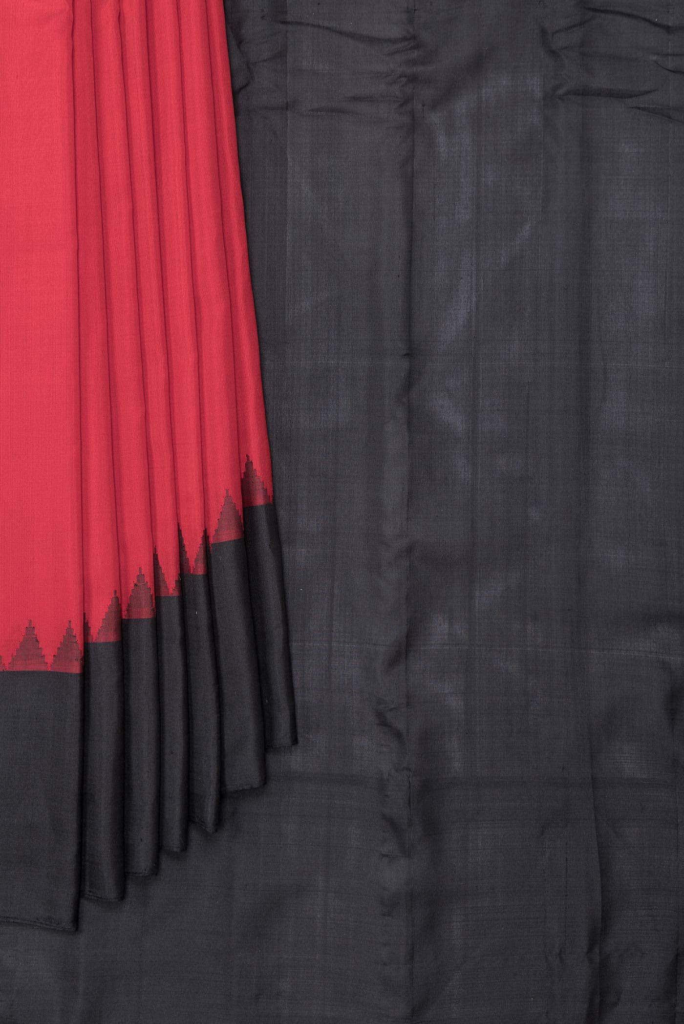 Red Dual Tone Gadwal Silk Saree