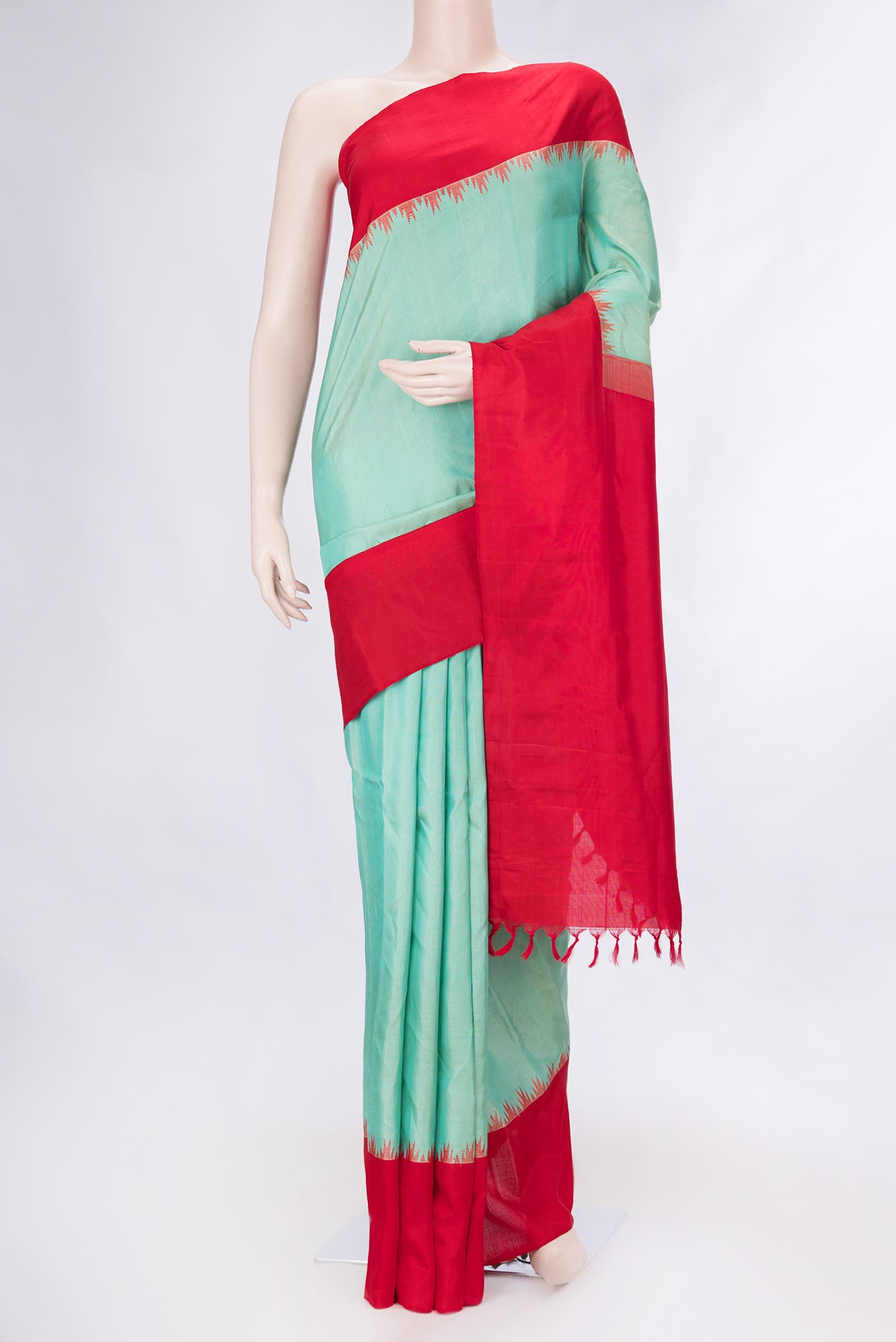 Sea Green Gadwal Silk Saree