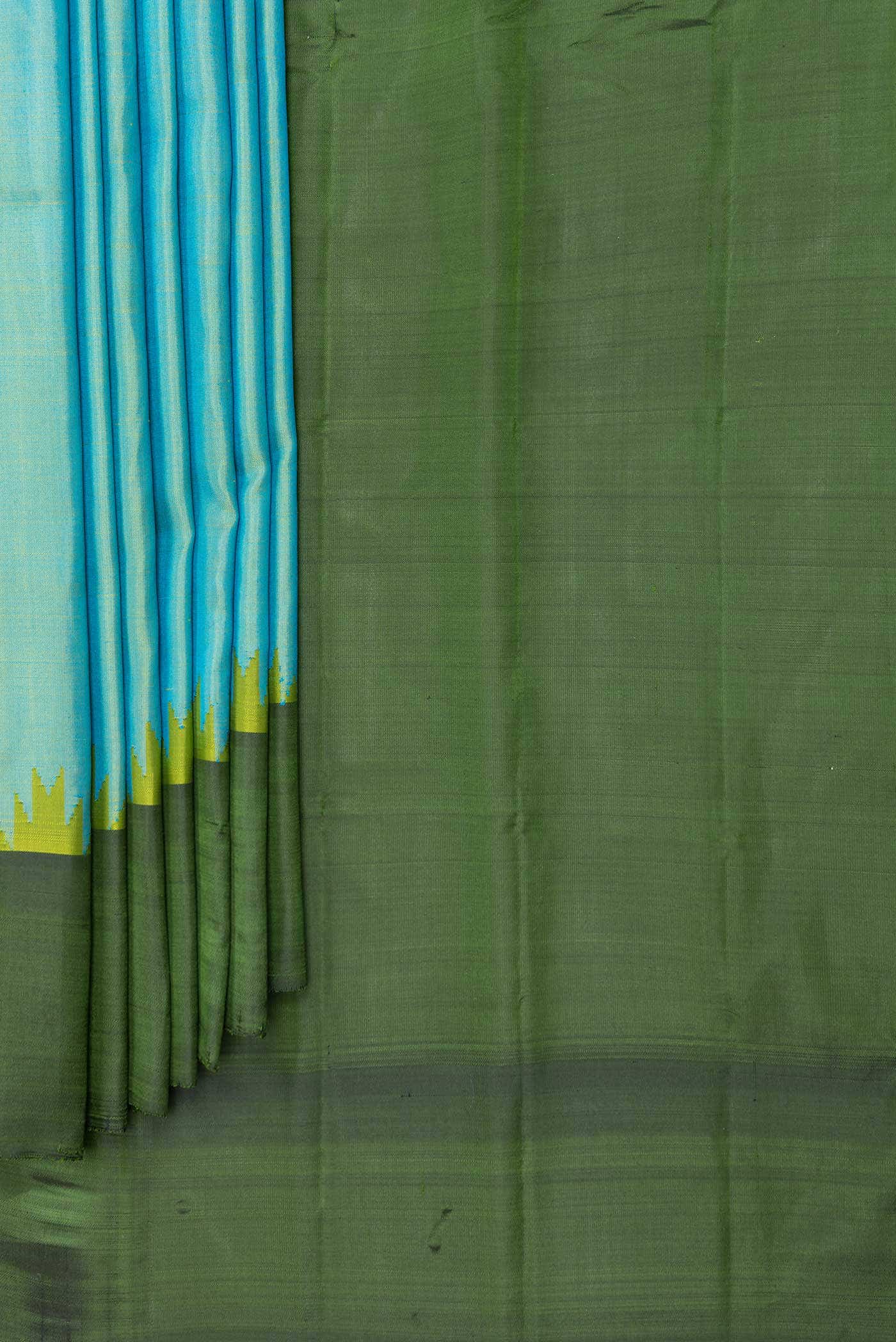Sky Blue Gadwal Silk Saree