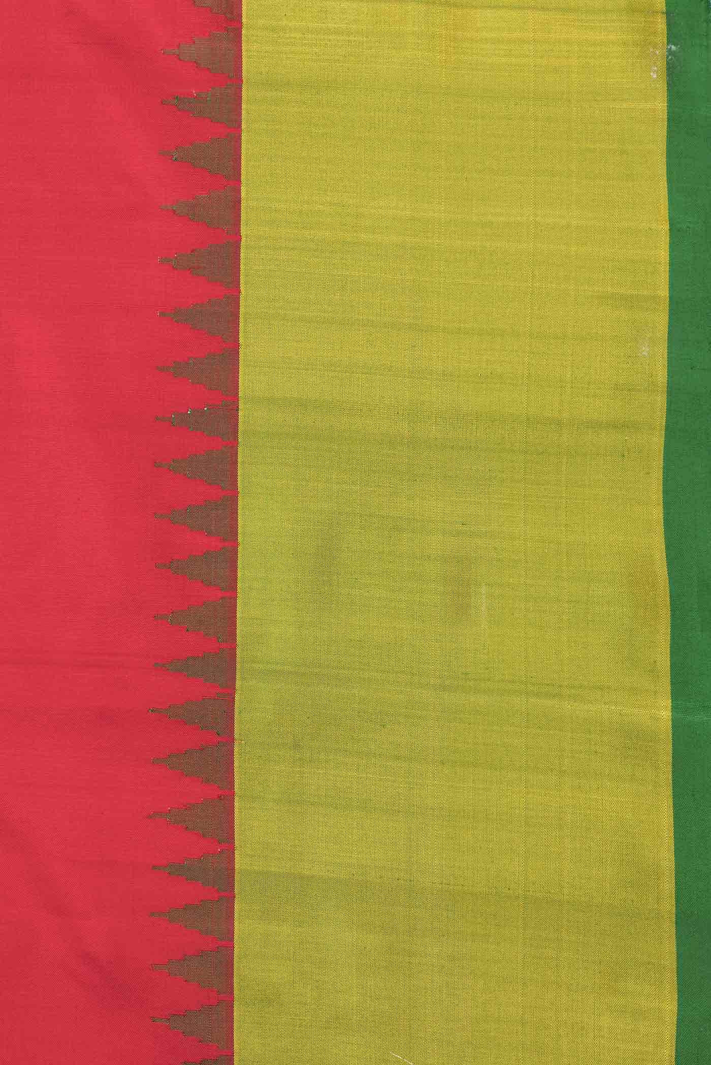 Red Dual Tone Gadwal Silk Saree