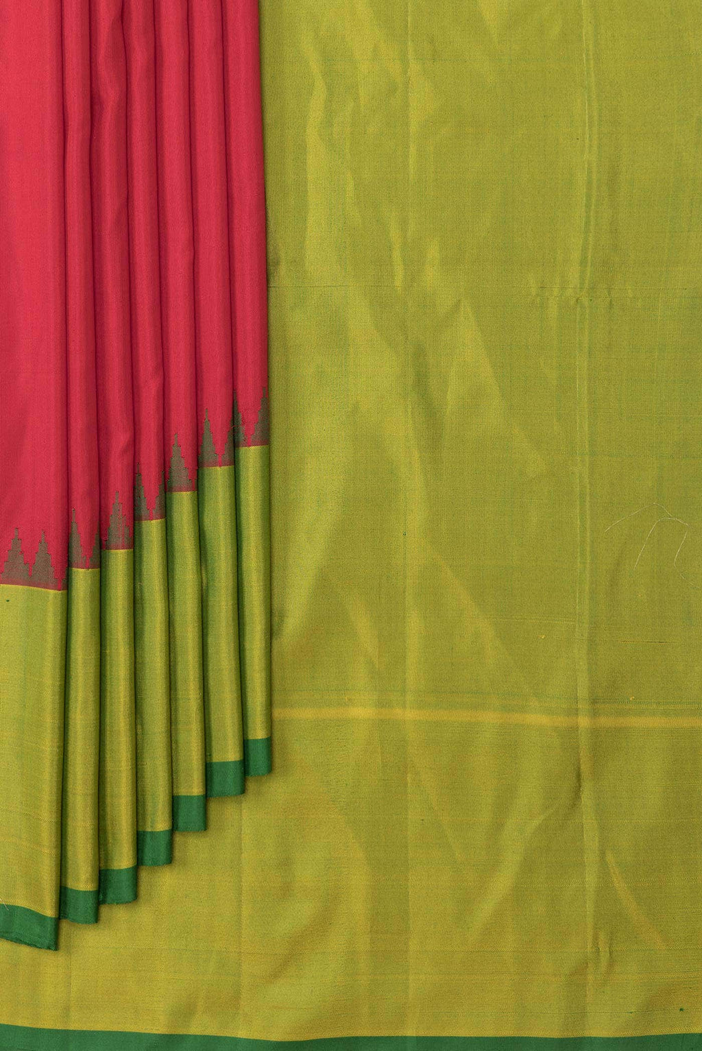 Red Dual Tone Gadwal Silk Saree