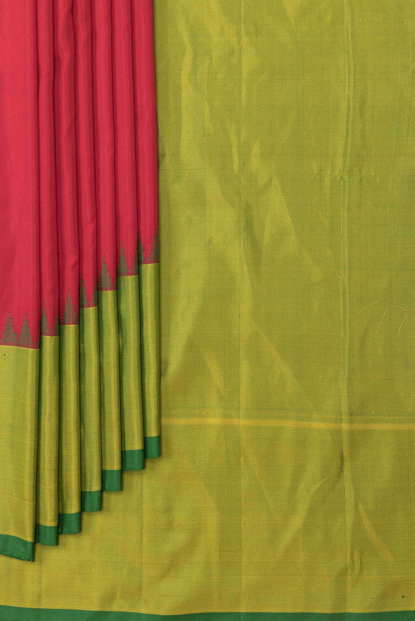Red Dual Tone Gadwal Silk Saree