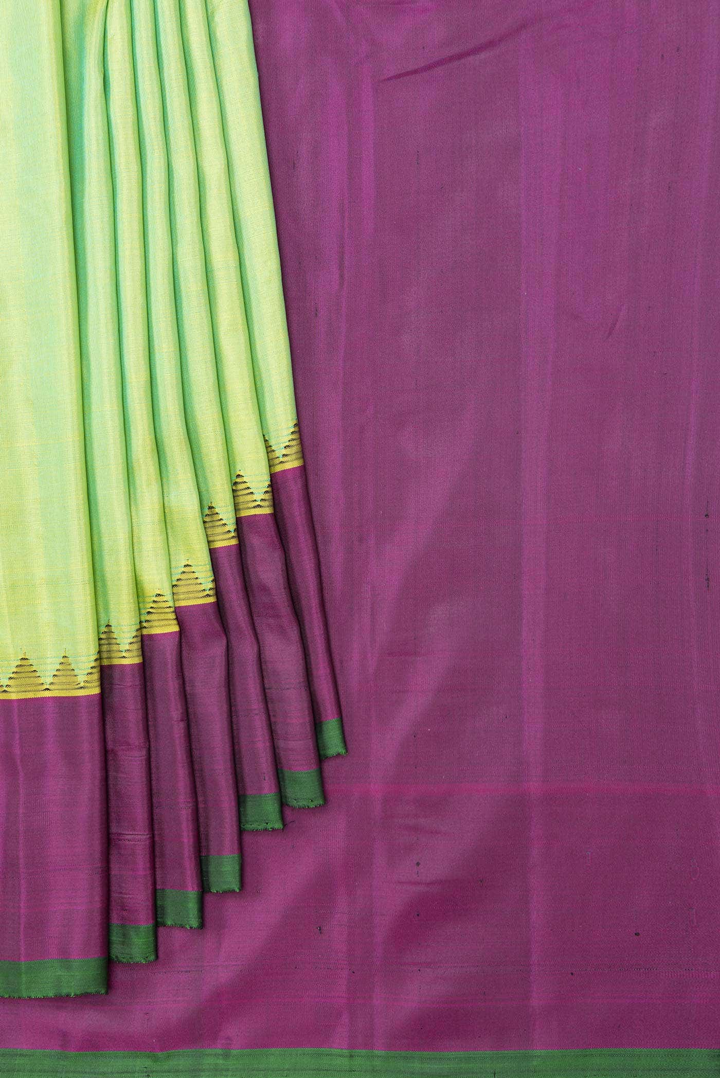 Parrot Green Gadwal Silk Saree