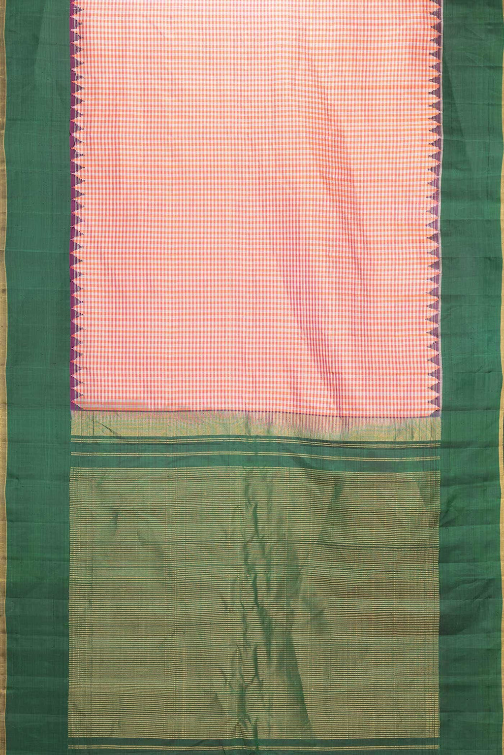 Orange Gadwal Silk Saree