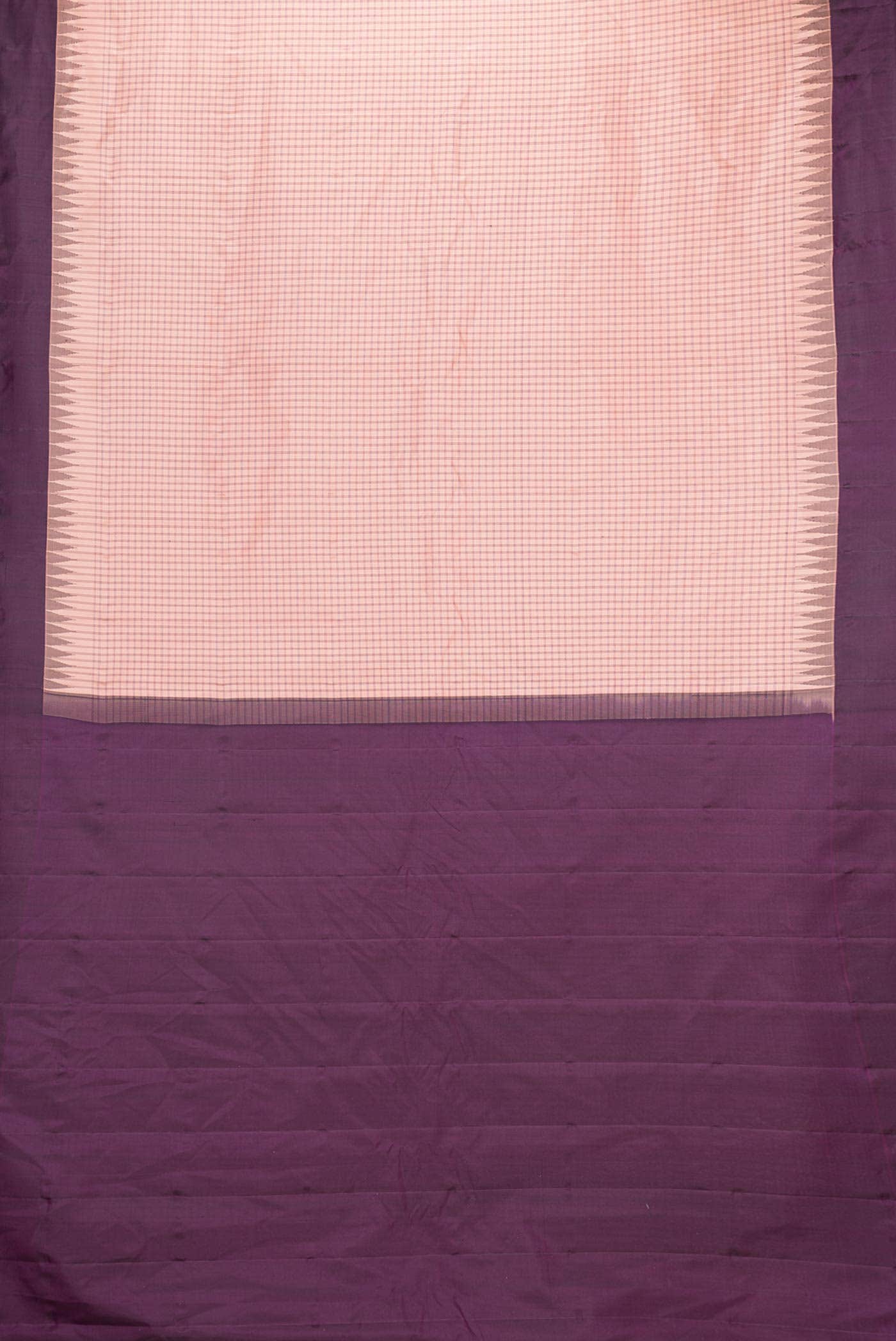 Golden Peach Gadwal Silk Saree
