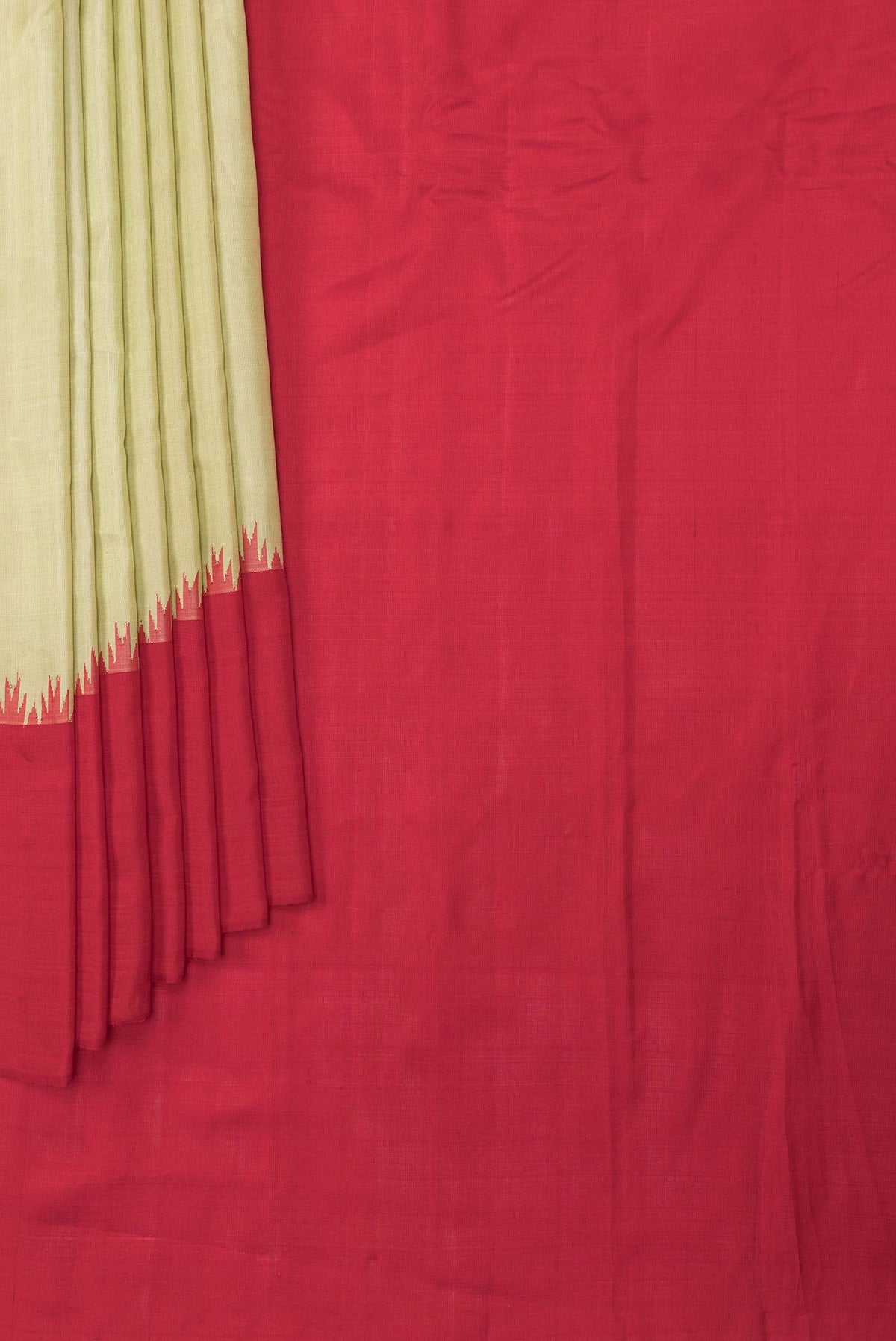 Cream Gadwal Silk Saree