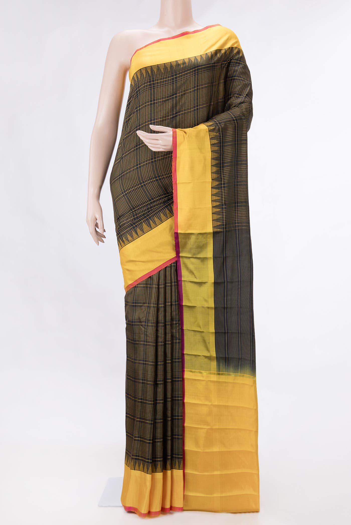 Black Gadwal Silk Saree