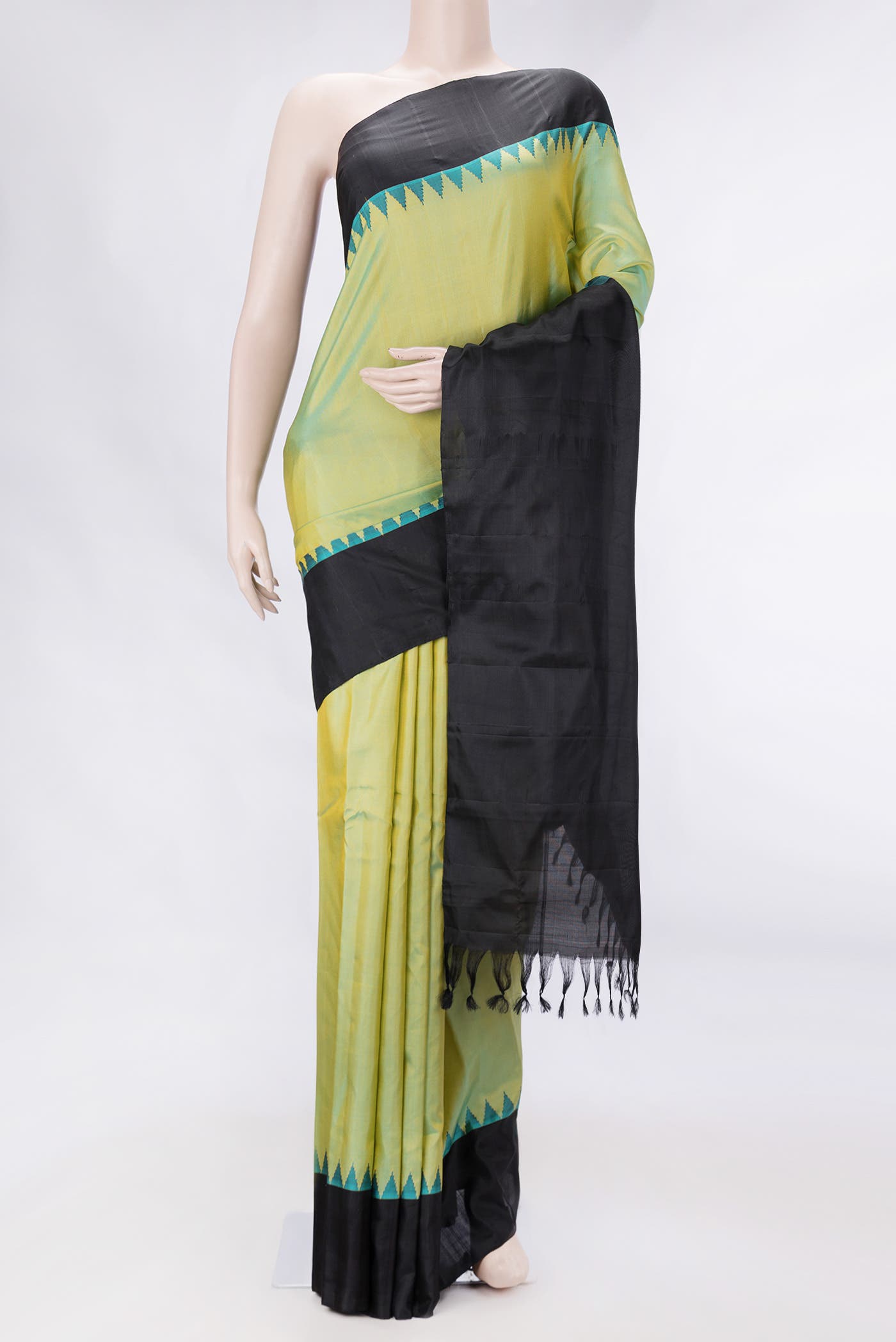 Light Green Dual Tone Gadwal Silk Saree