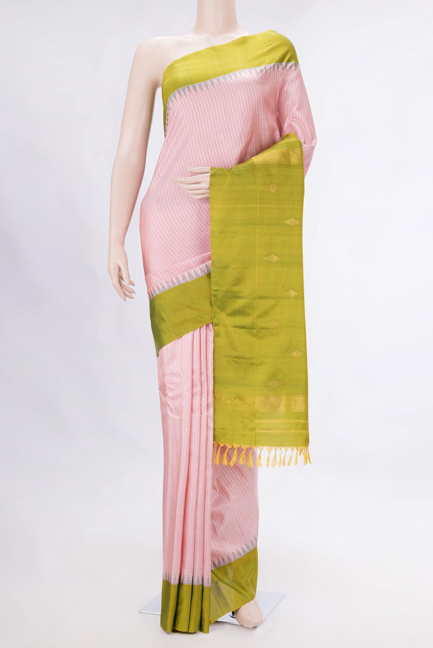 Pink Dual Tone Gadwal Silk Saree