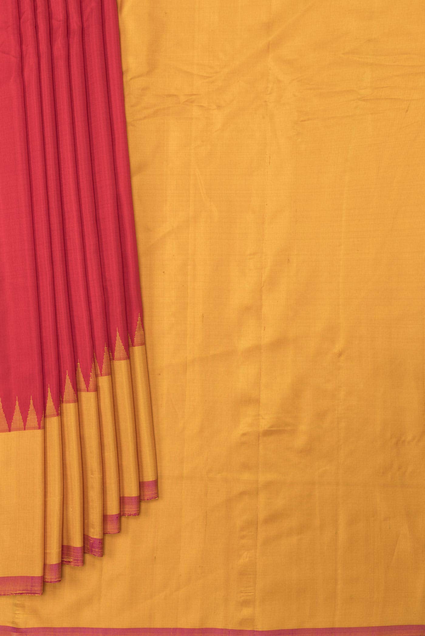 Red Dual Tone Gadwal Silk Saree