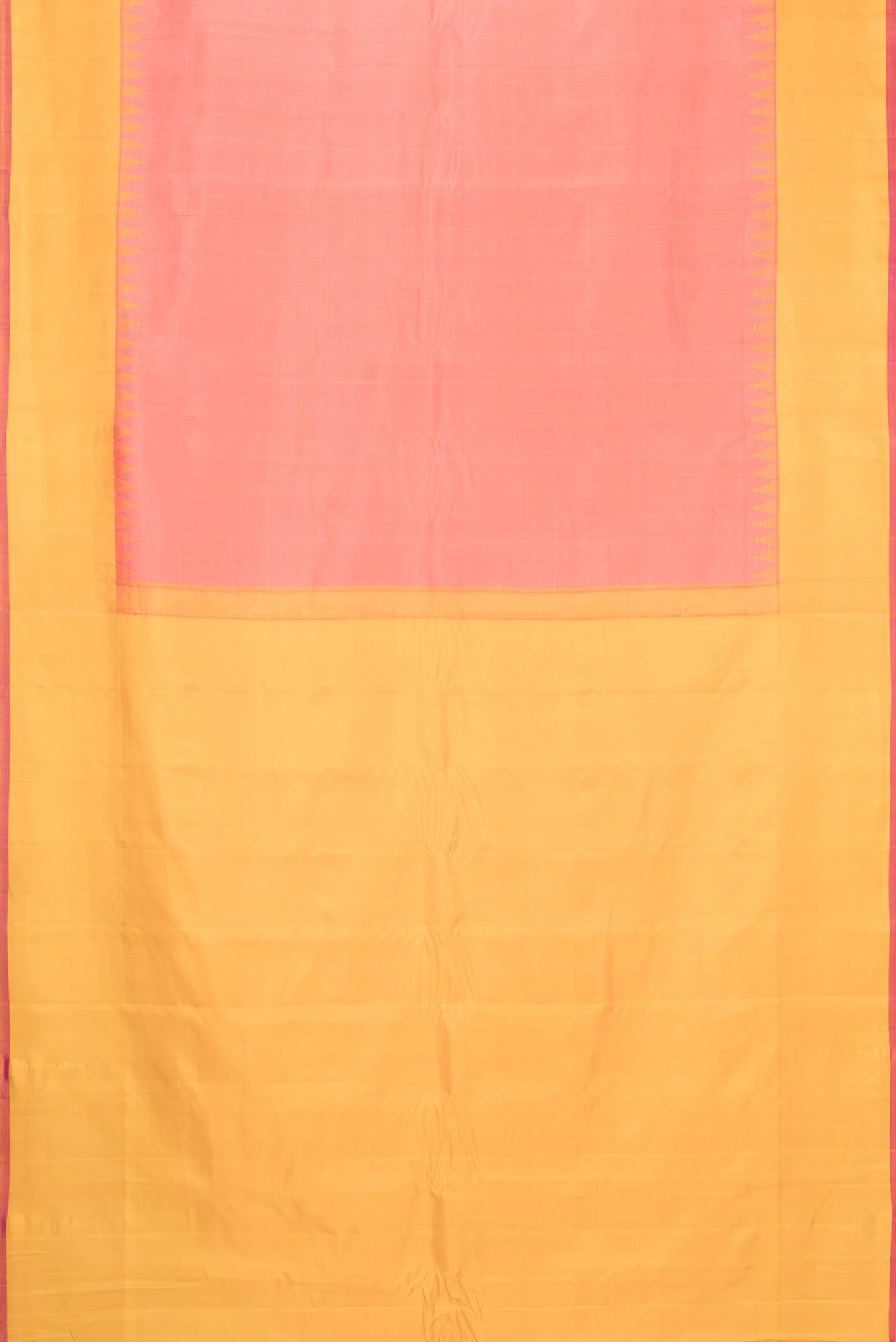 Coral Dual Tone Gadwal Silk Saree