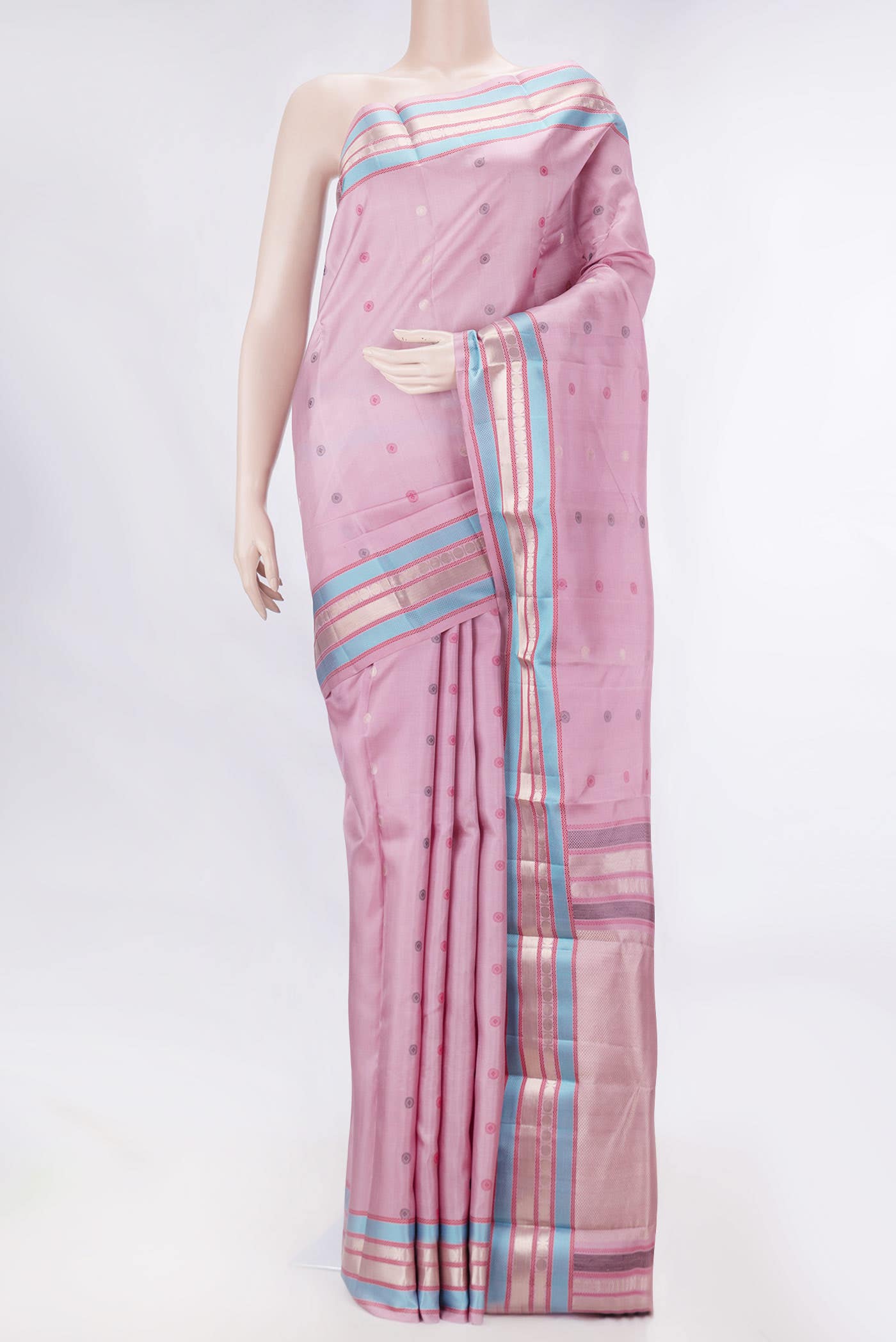 Pink Dual Tone Soft Silk Saree