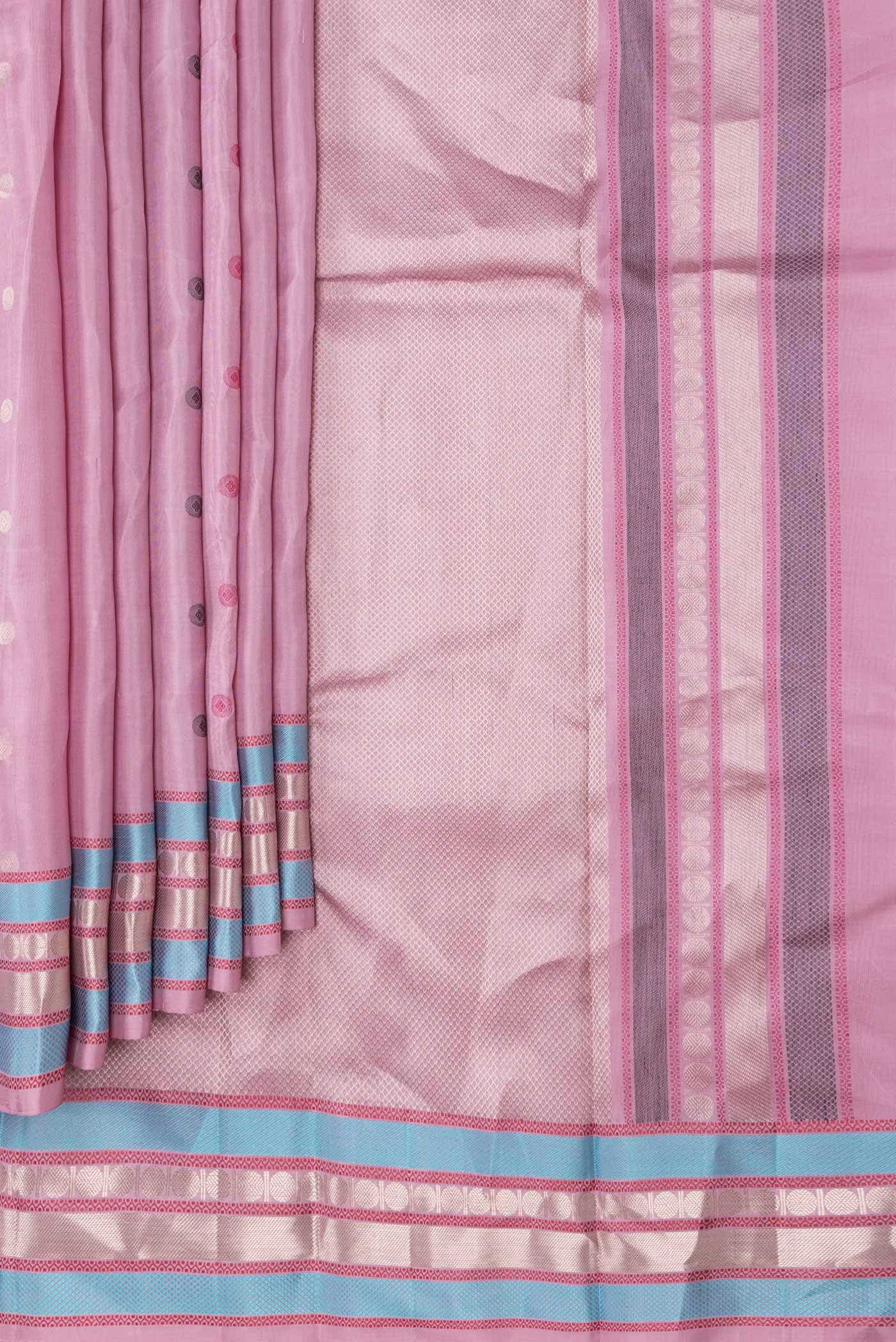 Pink Dual Tone Soft Silk Saree