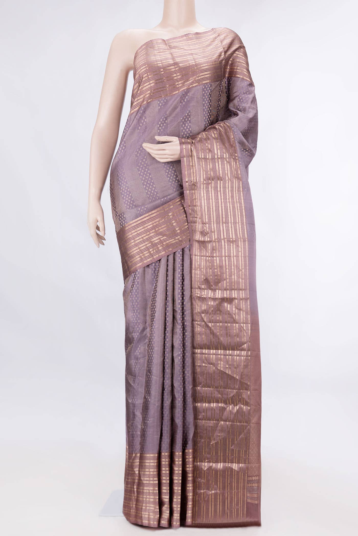 Lavender Dual Tone Kanchipuram Silk Saree