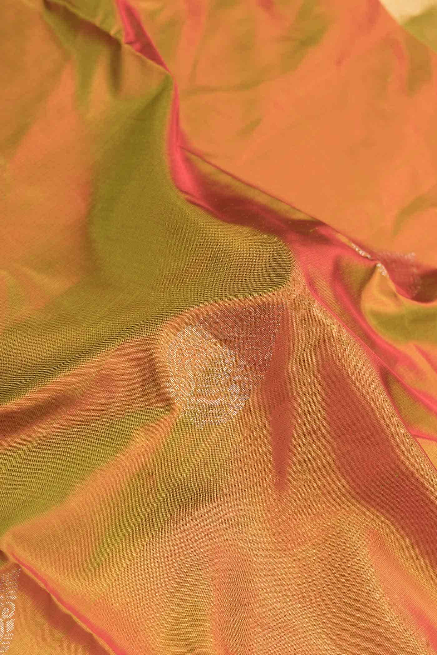 Mehandi Green Dual Tone Soft Silk Saree