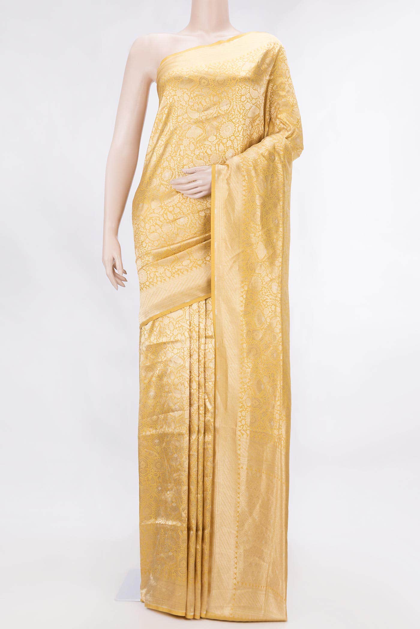 Mustard Dual Tone Banarasi Silk Saree