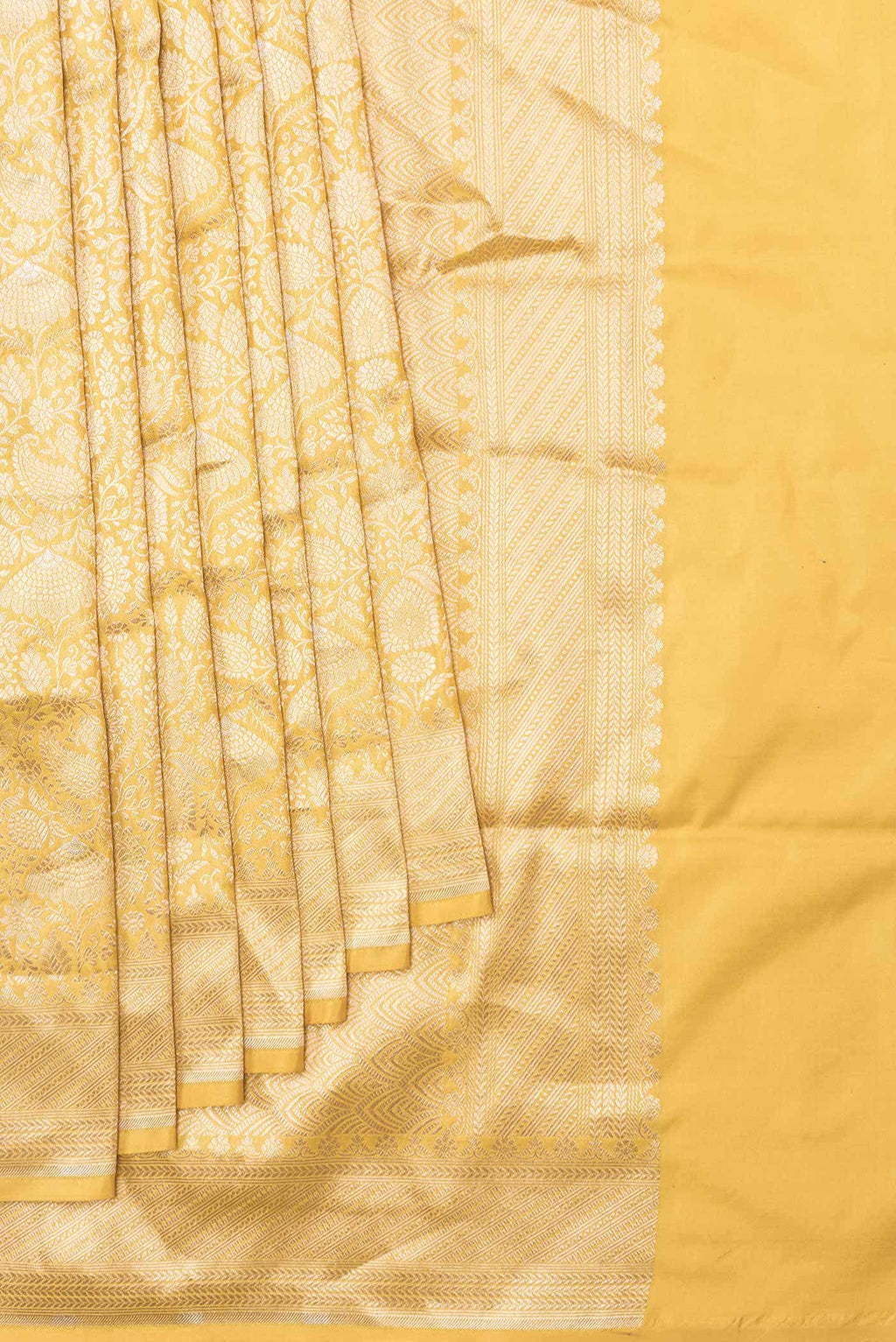 Mustard Dual Tone Banarasi Silk Saree