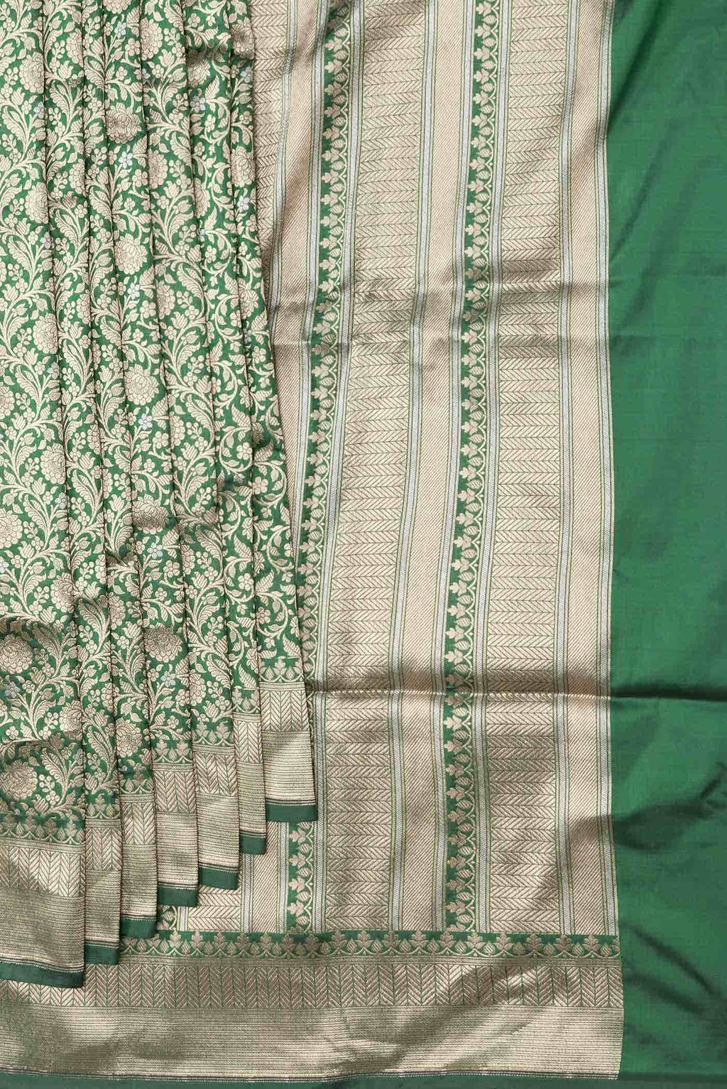 Green Dual Tone Banarasi Silk Saree