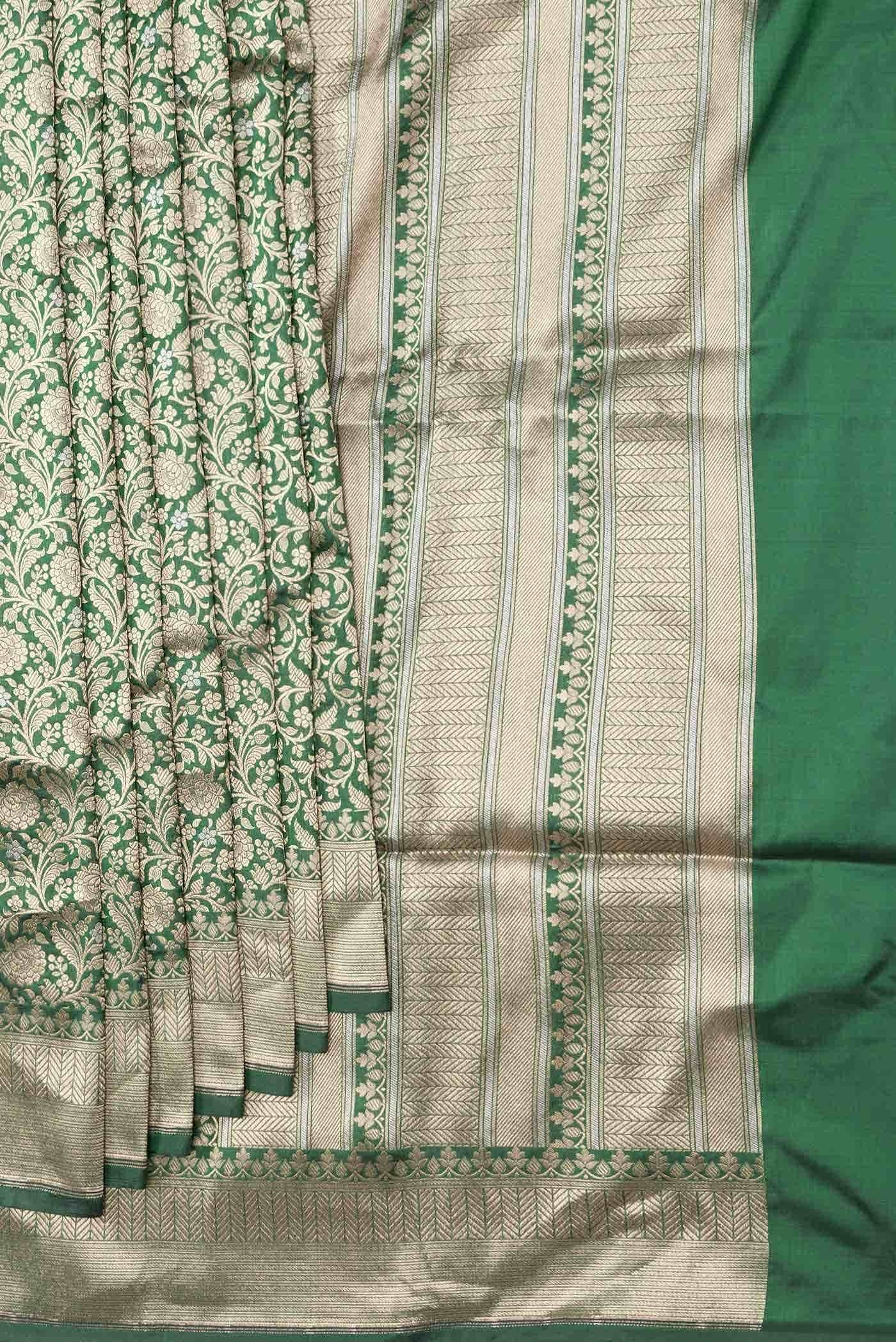 Green Dual Tone Banarasi Silk Saree
