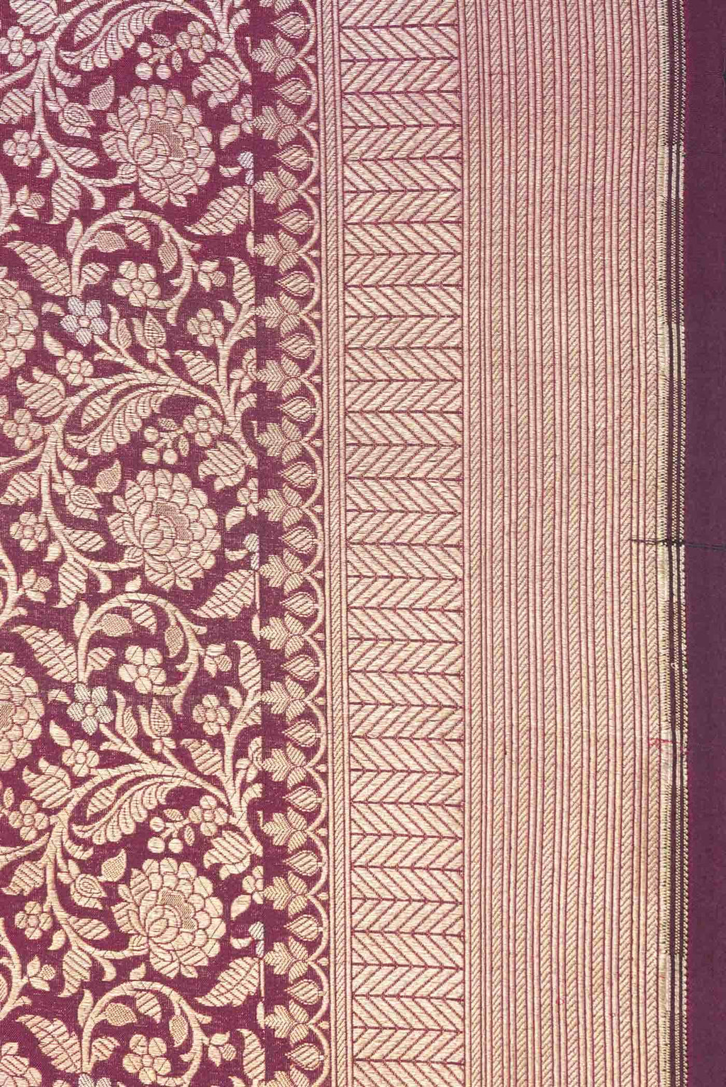 Magenta Dual Tone Banarasi Silk Saree