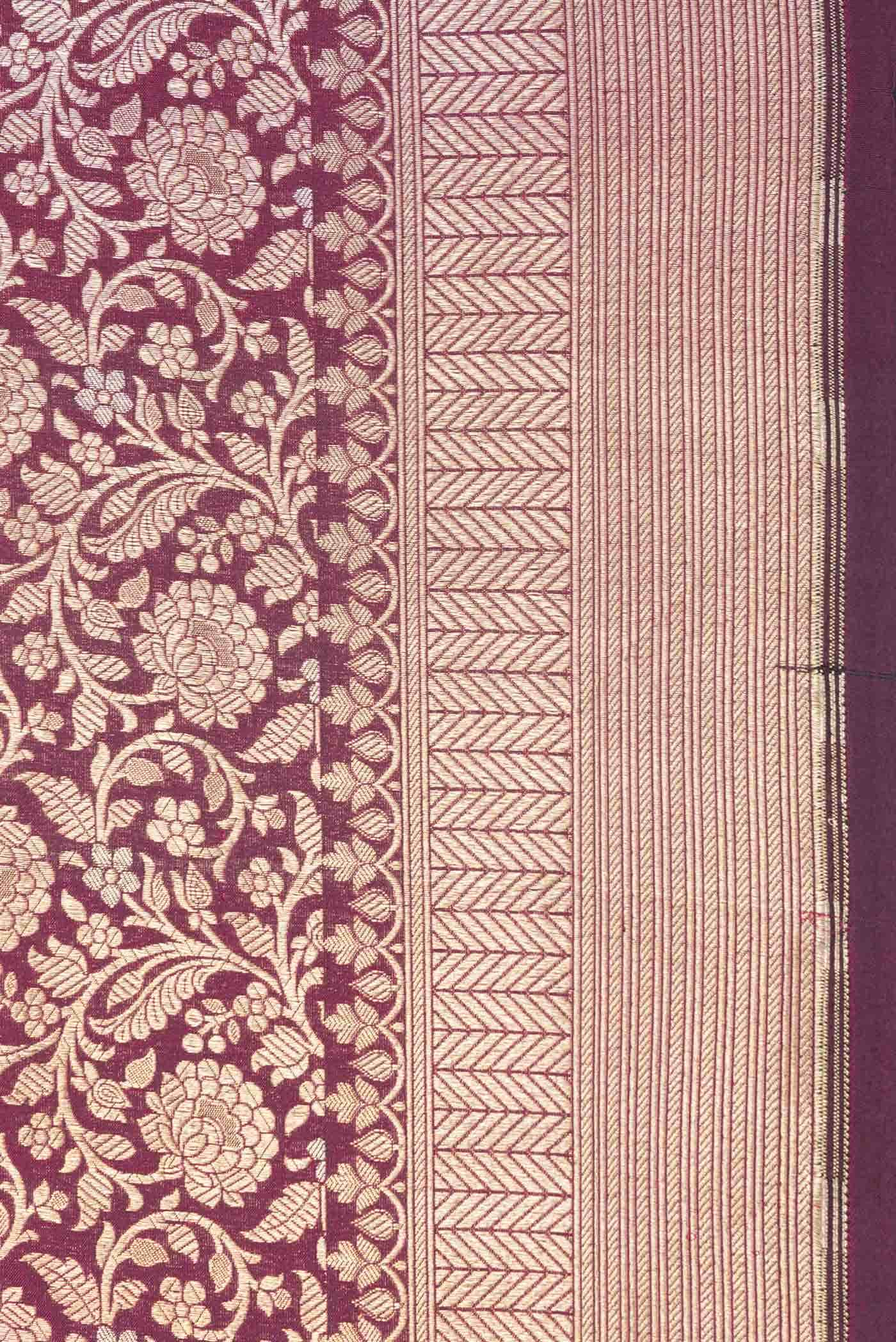 Magenta Dual Tone Banarasi Silk Saree