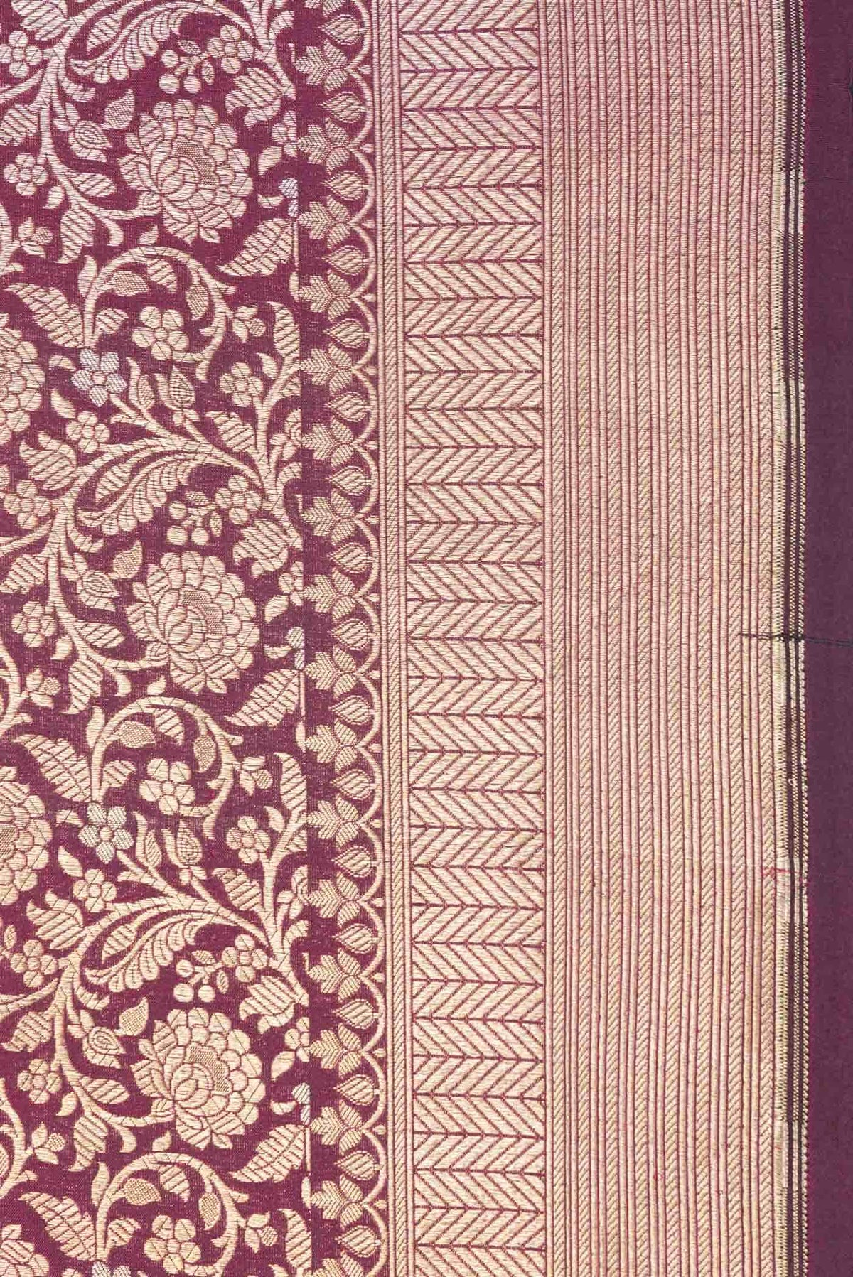 Magenta Dual Tone Banarasi Silk Saree