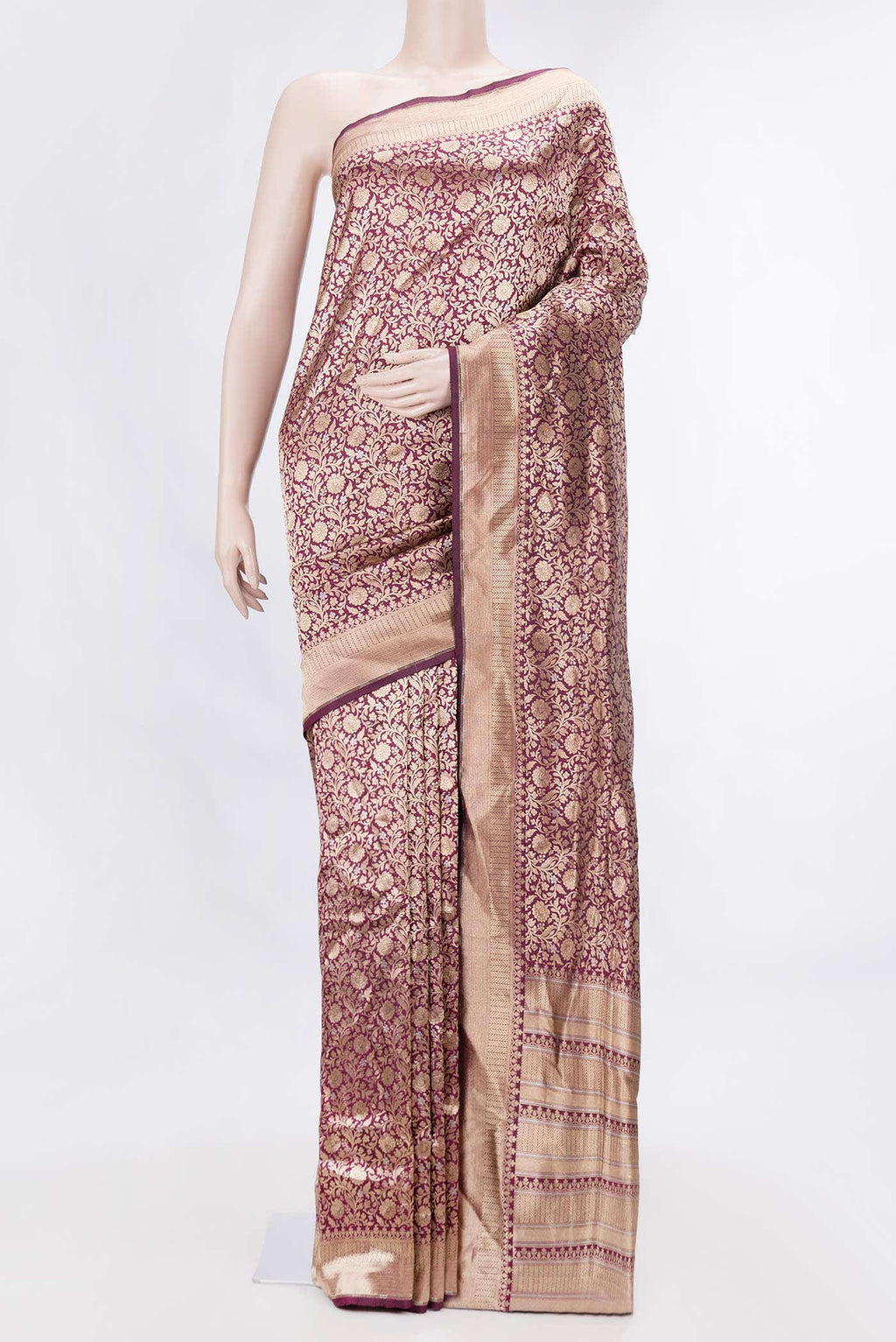 Magenta Dual Tone Banarasi Silk Saree