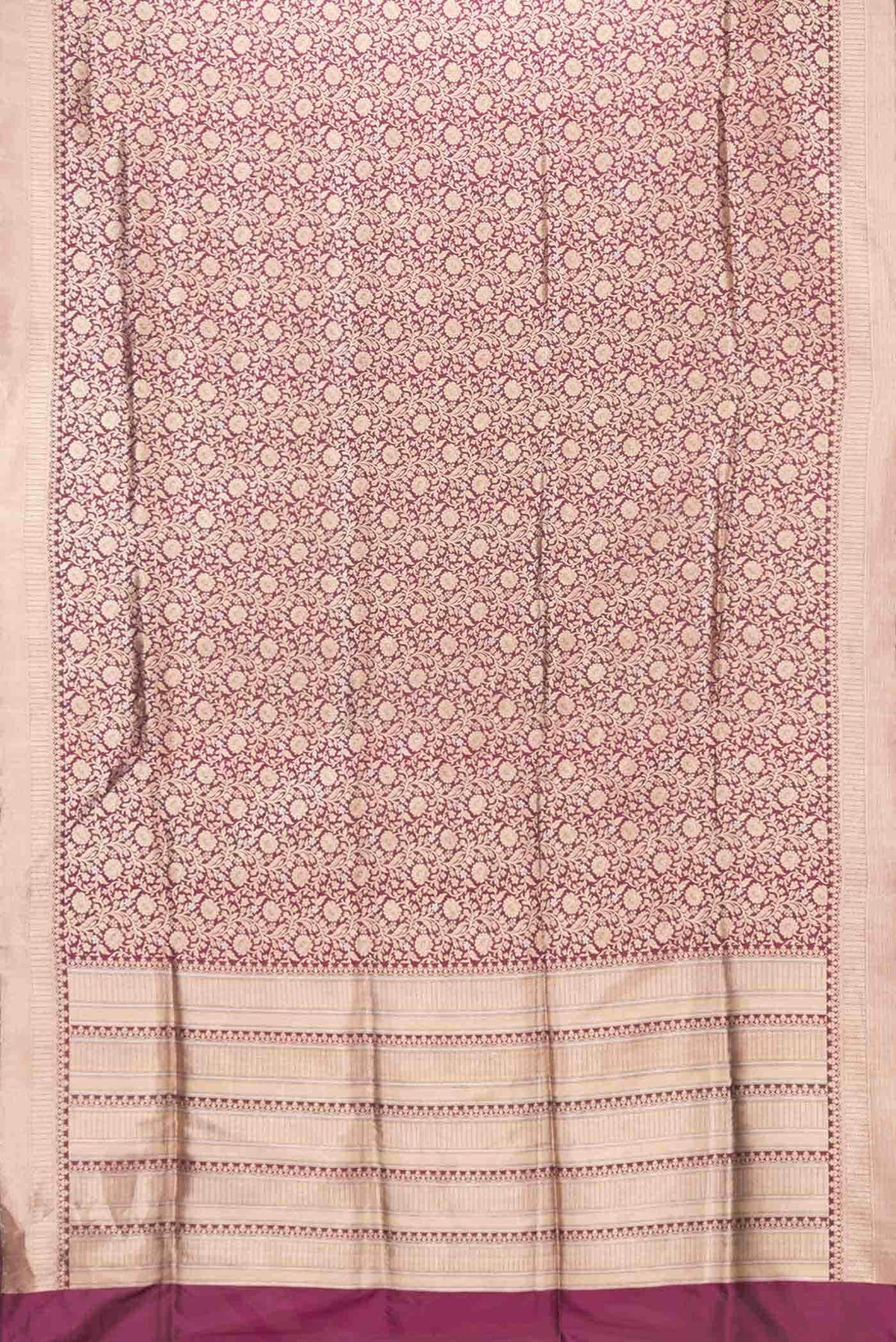 Magenta Dual Tone Banarasi Silk Saree