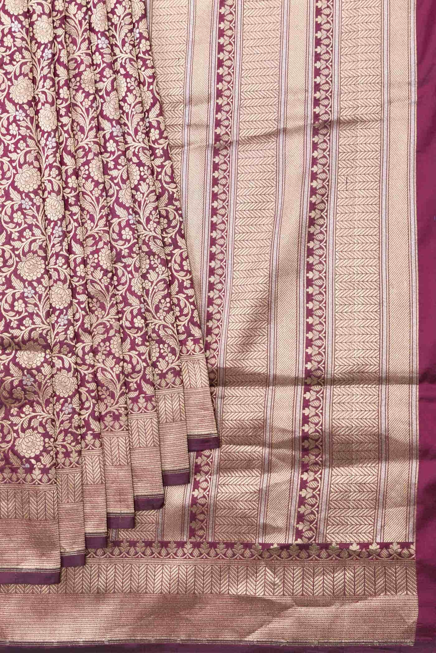 Magenta Dual Tone Banarasi Silk Saree