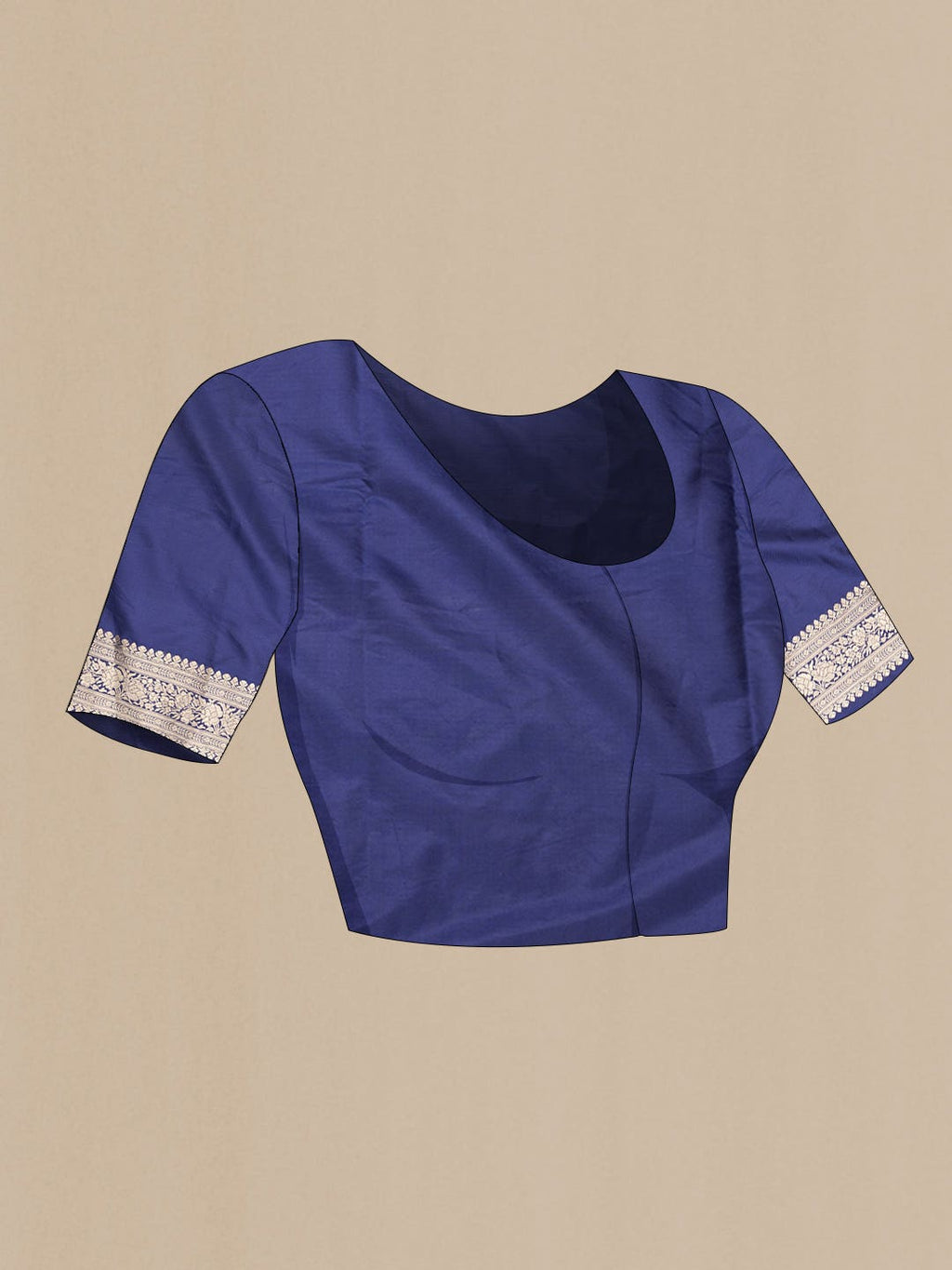 Navy Blue Dual Tone Banarasi Silk Saree